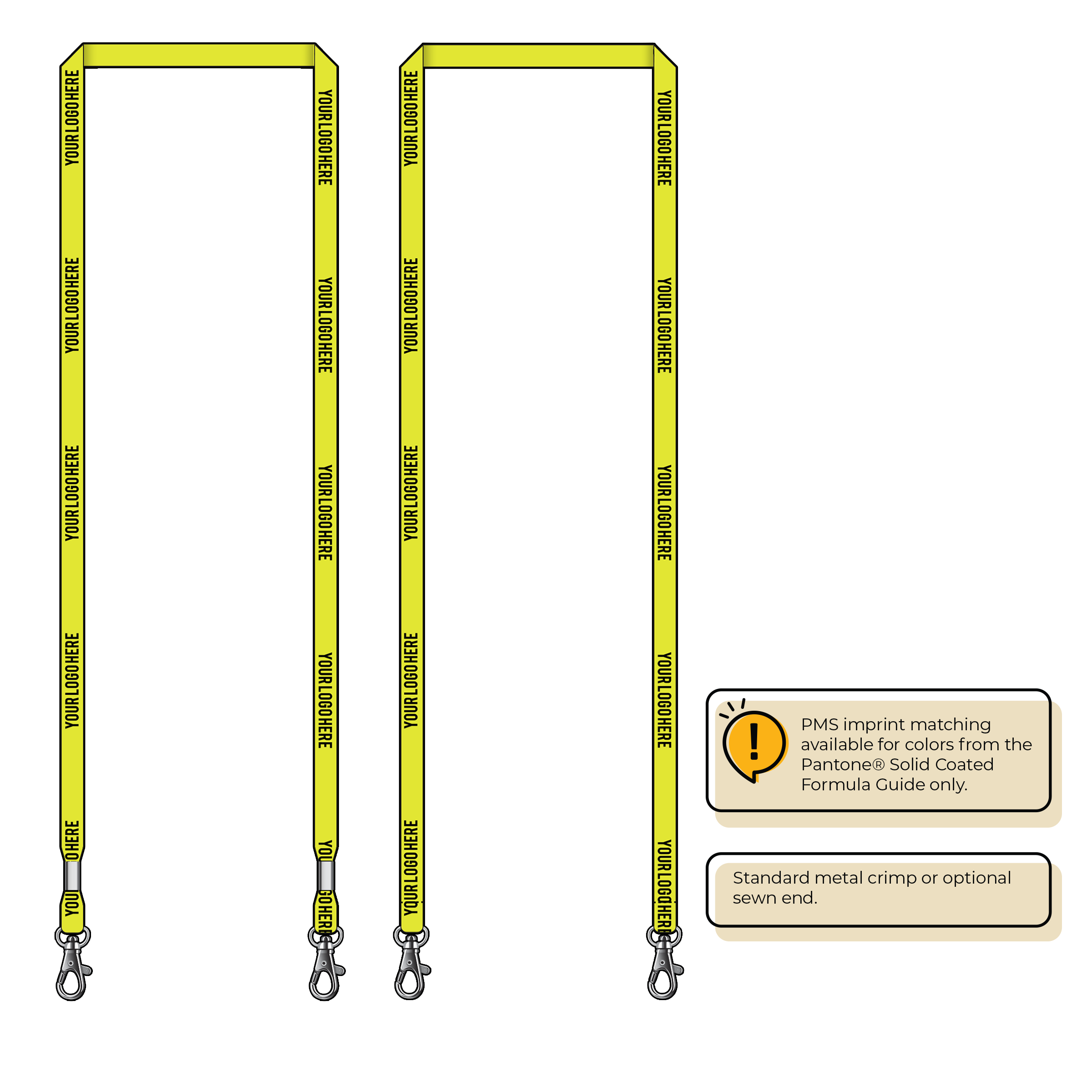 BHN011 | 3/8" Neon MicroWeave Silkscreen Lanyards :: DOUBLE ENDED
