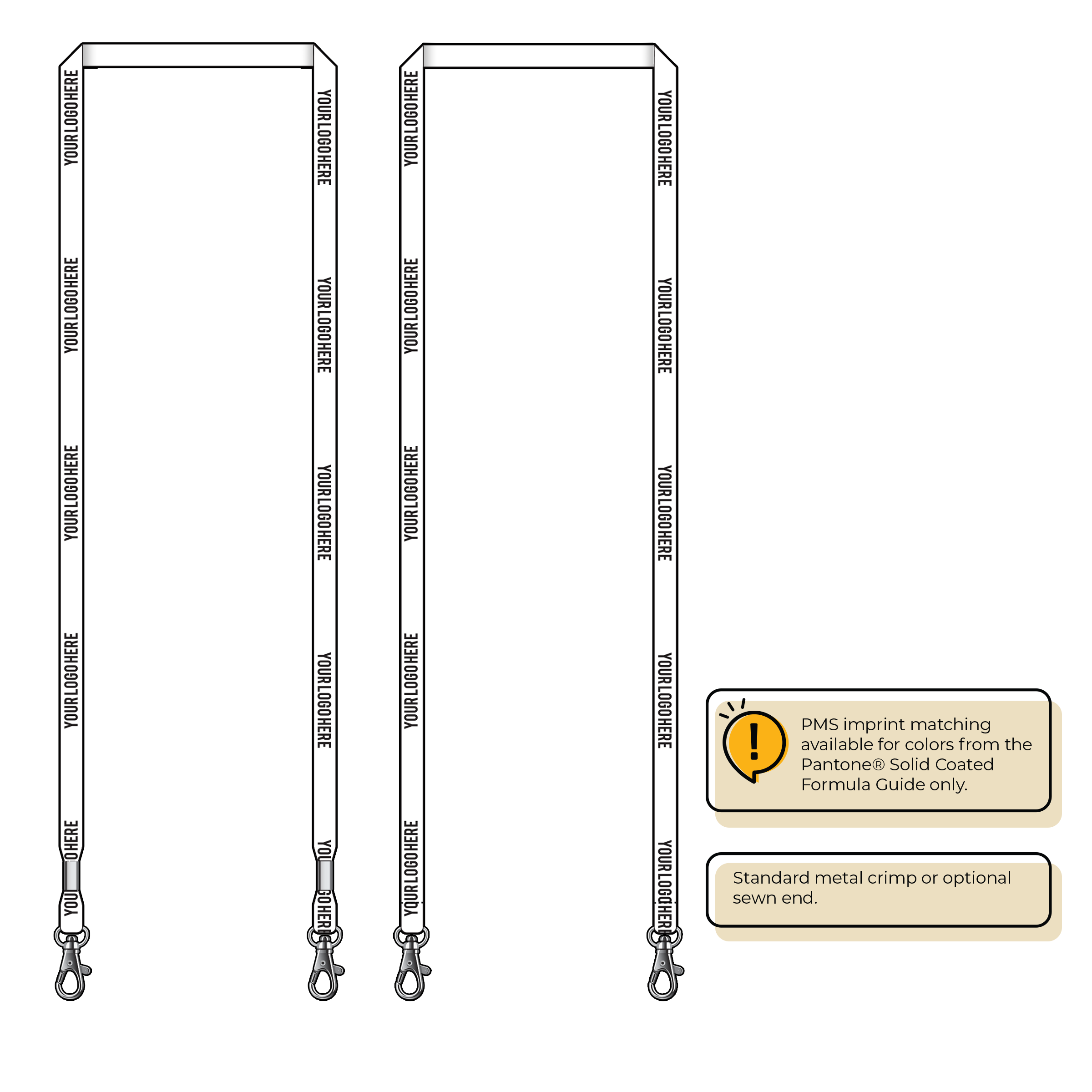BH0011 | 3/8" MicroWeave Silkscreen Lanyards :: DOUBLE ENDED