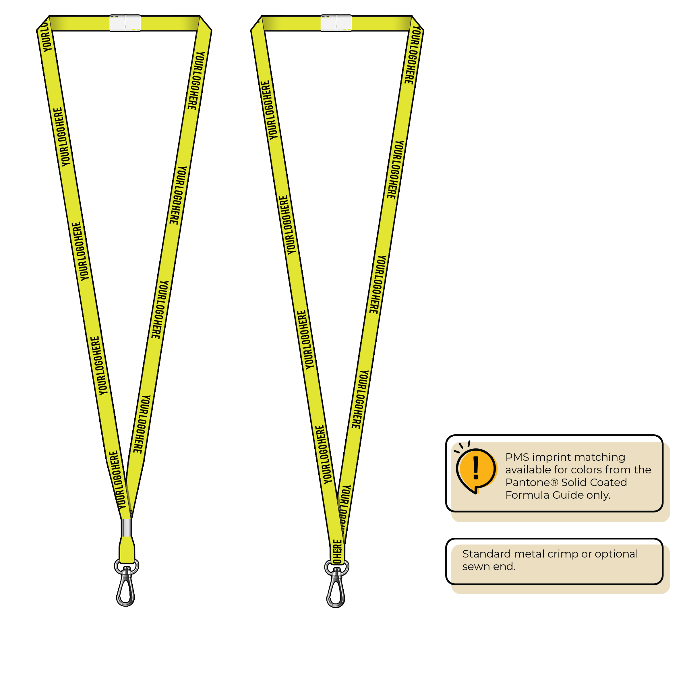BHN011 | 3/8" Neon MicroWeave Silkscreen Lanyards :: NON-STANDARD END ATTACHMENTS