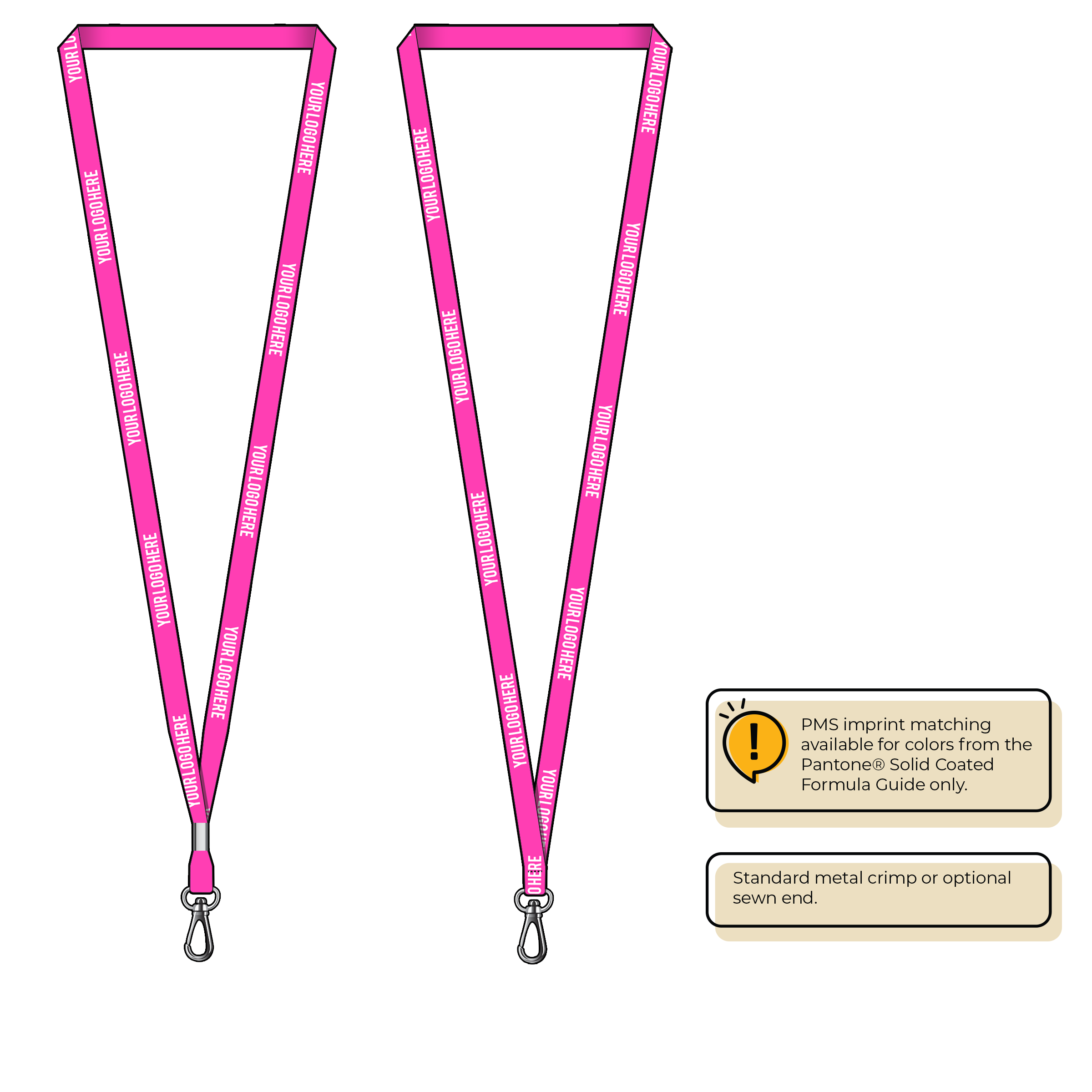 BHN011 | 3/8" Neon MicroWeave Silkscreen Lanyards :: NON-STANDARD END ATTACHMENTS