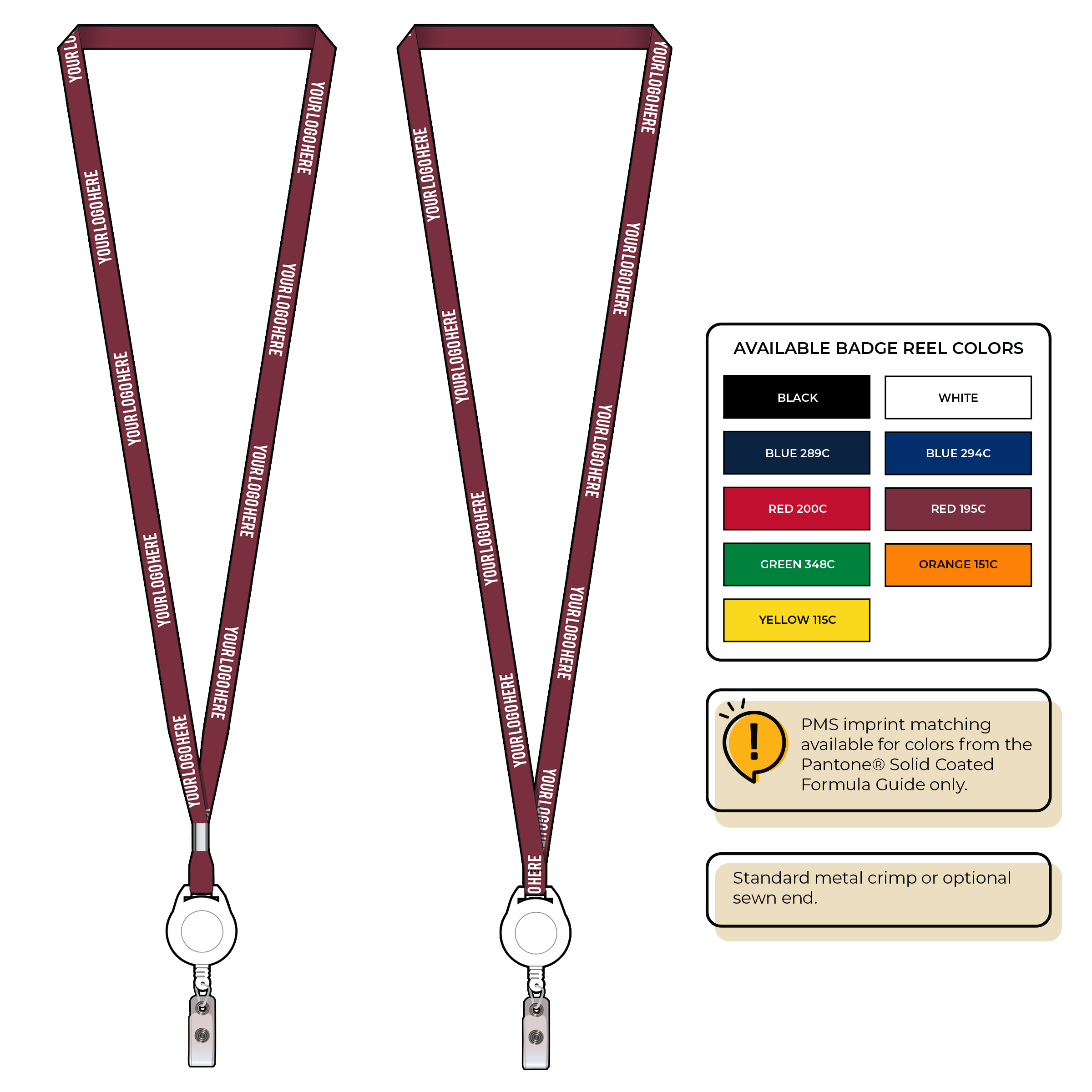 BH0011 | 3/8" MicroWeave Silkscreen Lanyards :: NON-STANDARD END ATTACHMENTS
