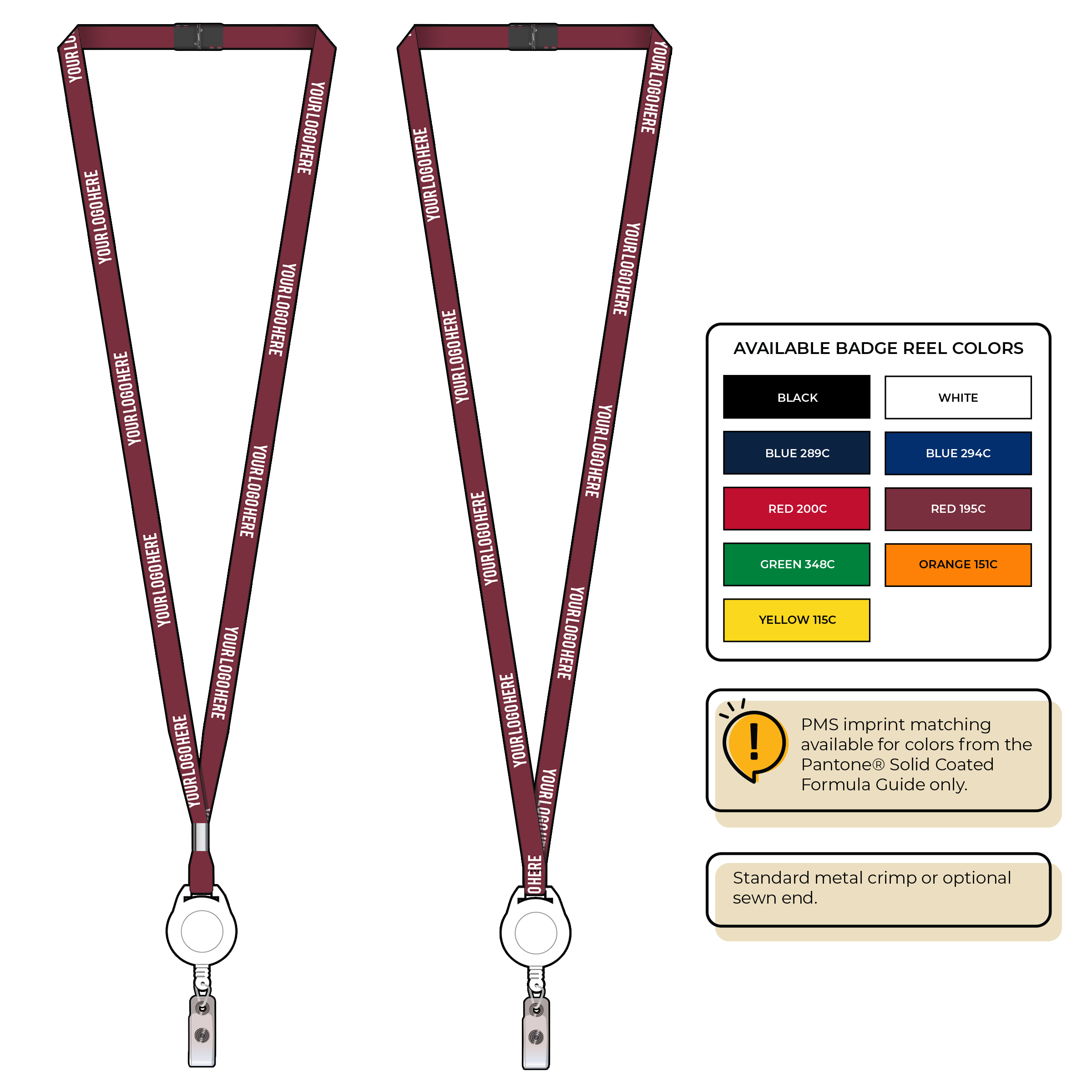 BH0011 | 3/8" MicroWeave Silkscreen Lanyards :: NON-STANDARD END ATTACHMENTS