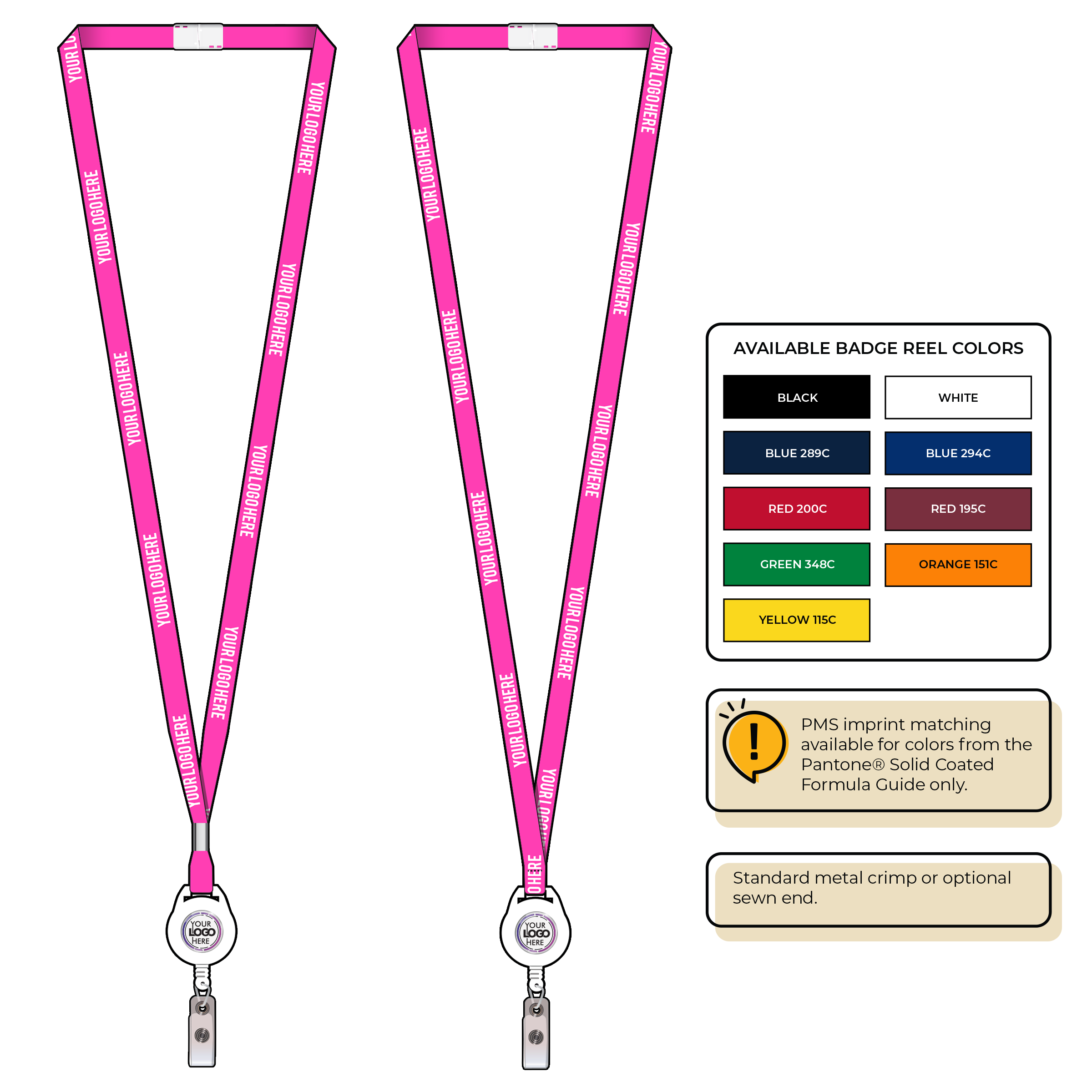 BHN011 | 3/8" Neon MicroWeave Silkscreen Lanyards :: NON-STANDARD END ATTACHMENTS
