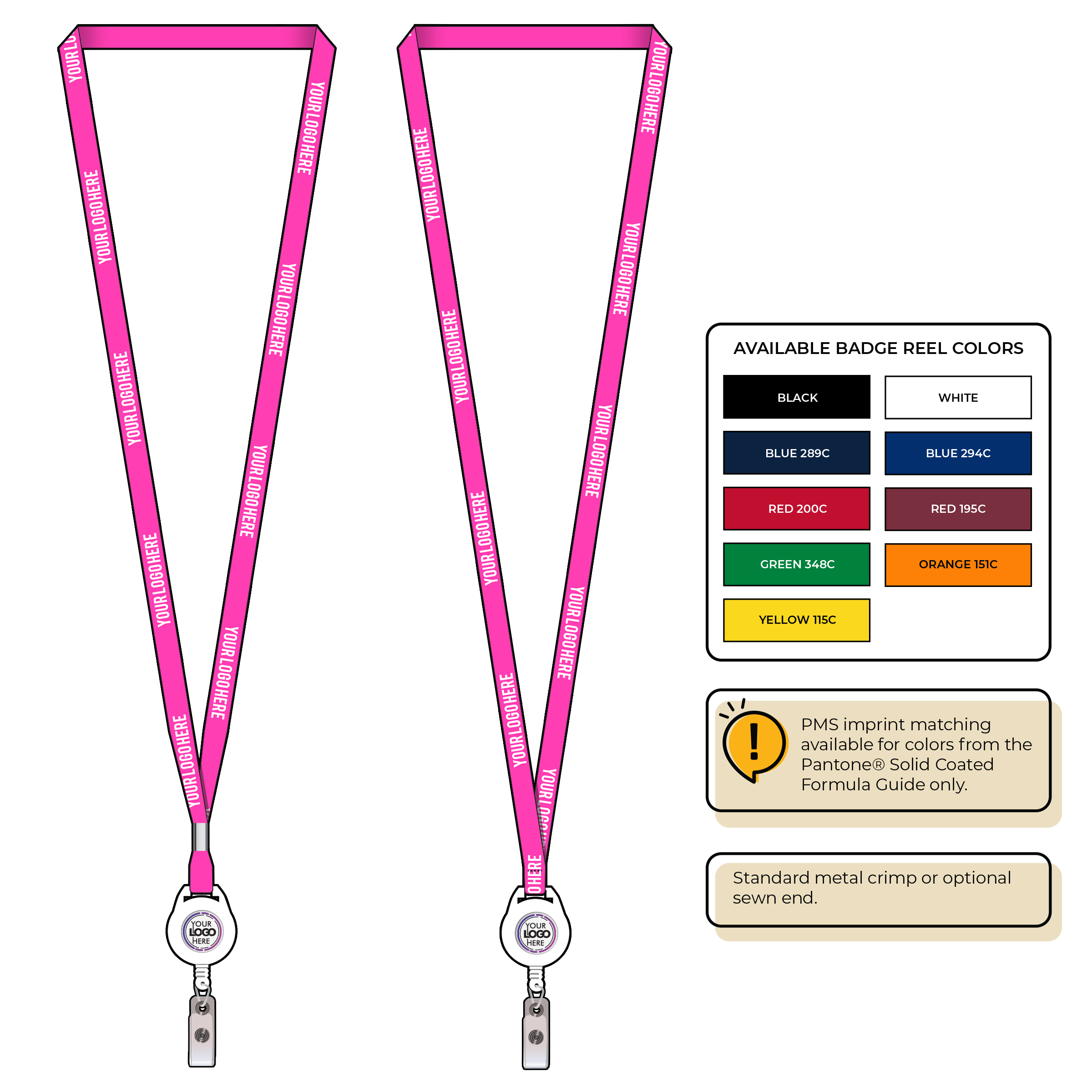 BHN011 | 3/8" Neon MicroWeave Silkscreen Lanyards :: NON-STANDARD END ATTACHMENTS