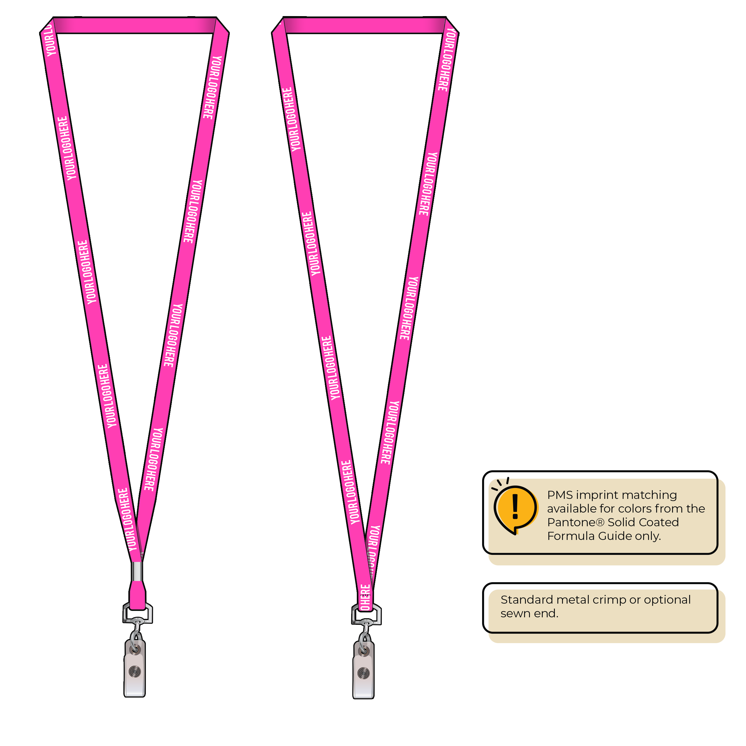 BHN011 | 3/8" Neon MicroWeave Silkscreen Lanyards :: NON-STANDARD END ATTACHMENTS
