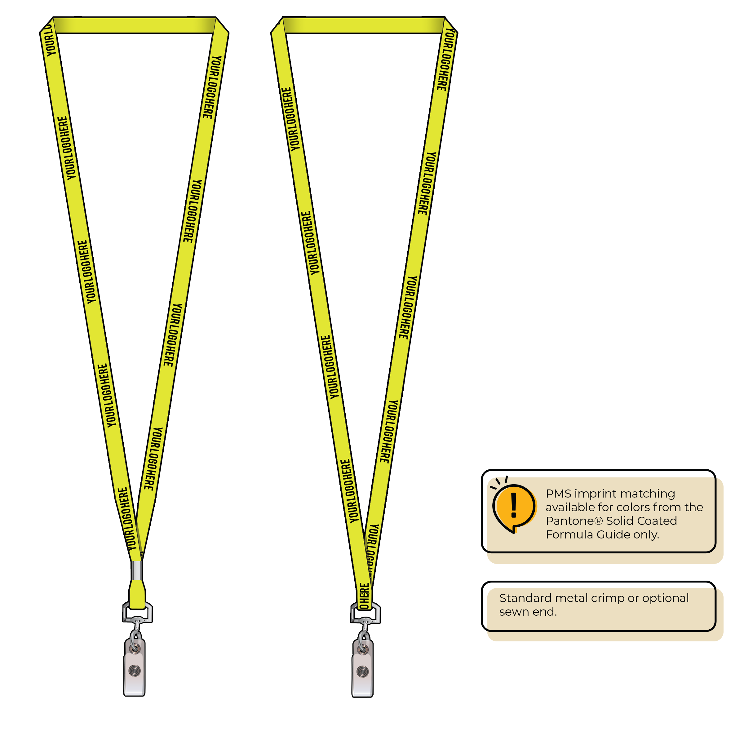 BHN011 | 3/8" Neon MicroWeave Silkscreen Lanyards :: NON-STANDARD END ATTACHMENTS