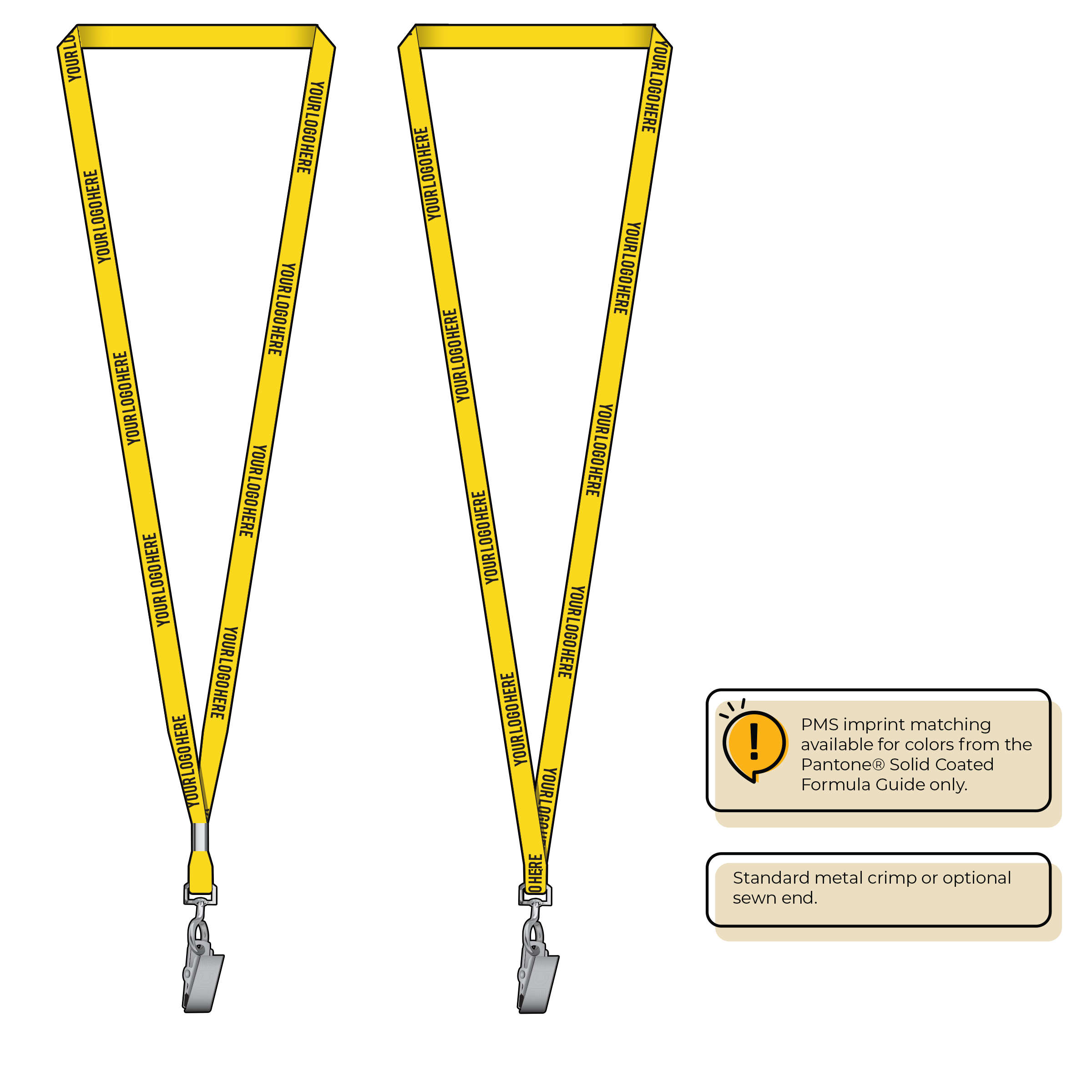 BH0011 | 3/8" MicroWeave Silkscreen Lanyards :: STANDARD END ATTACHMENTS