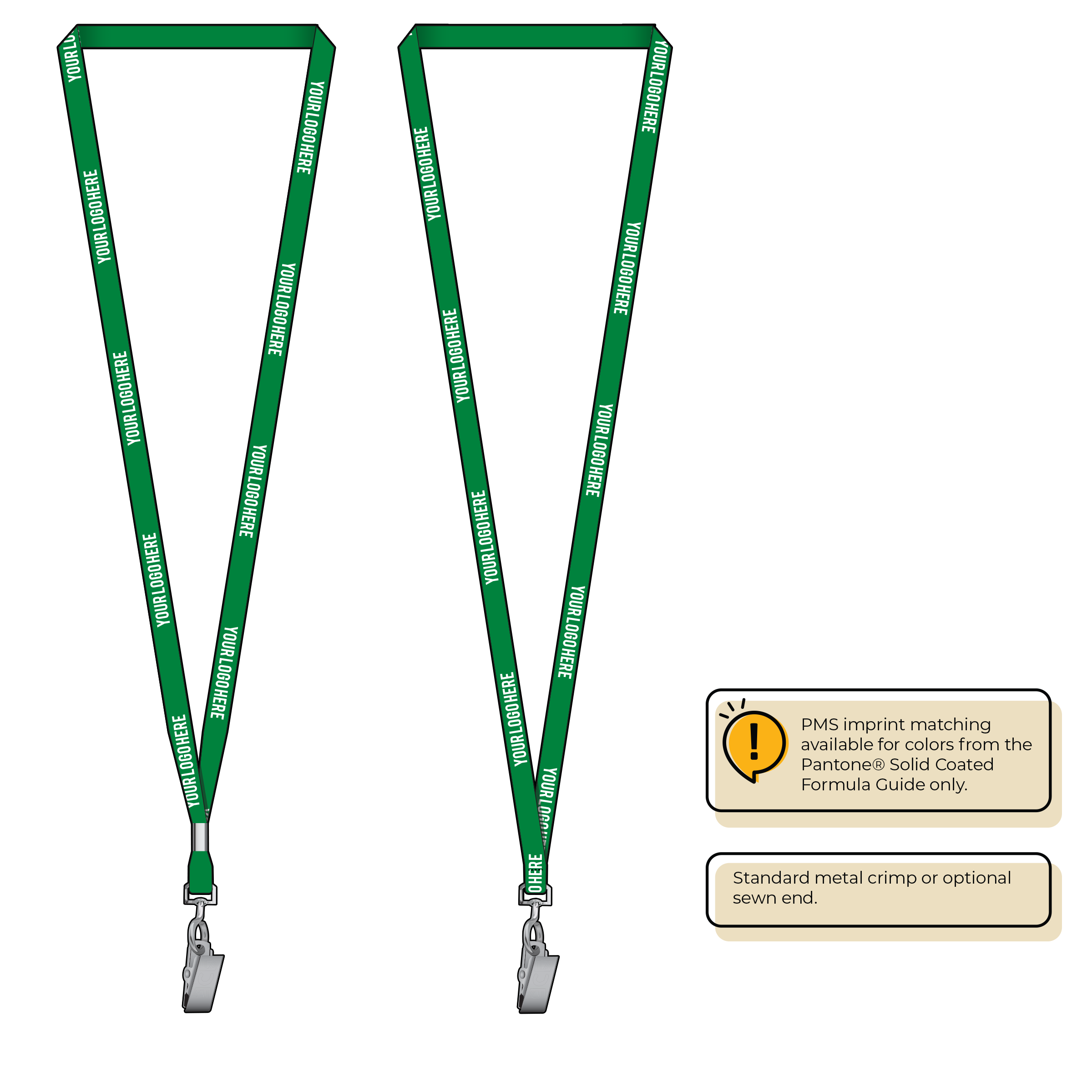 BH0011 | 3/8" MicroWeave Silkscreen Lanyards :: STANDARD END ATTACHMENTS