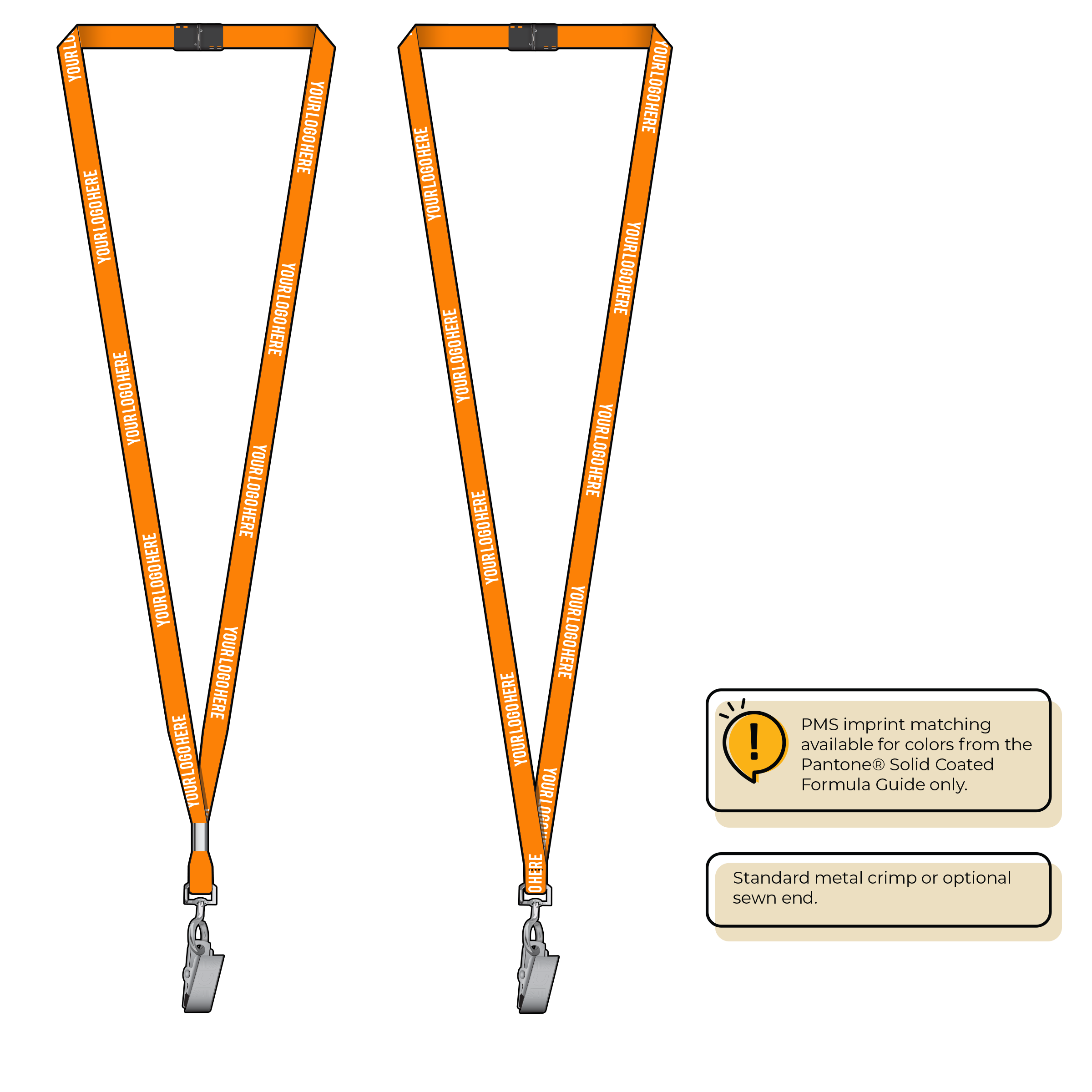 BH0011 | 3/8" MicroWeave Silkscreen Lanyards :: STANDARD END ATTACHMENTS
