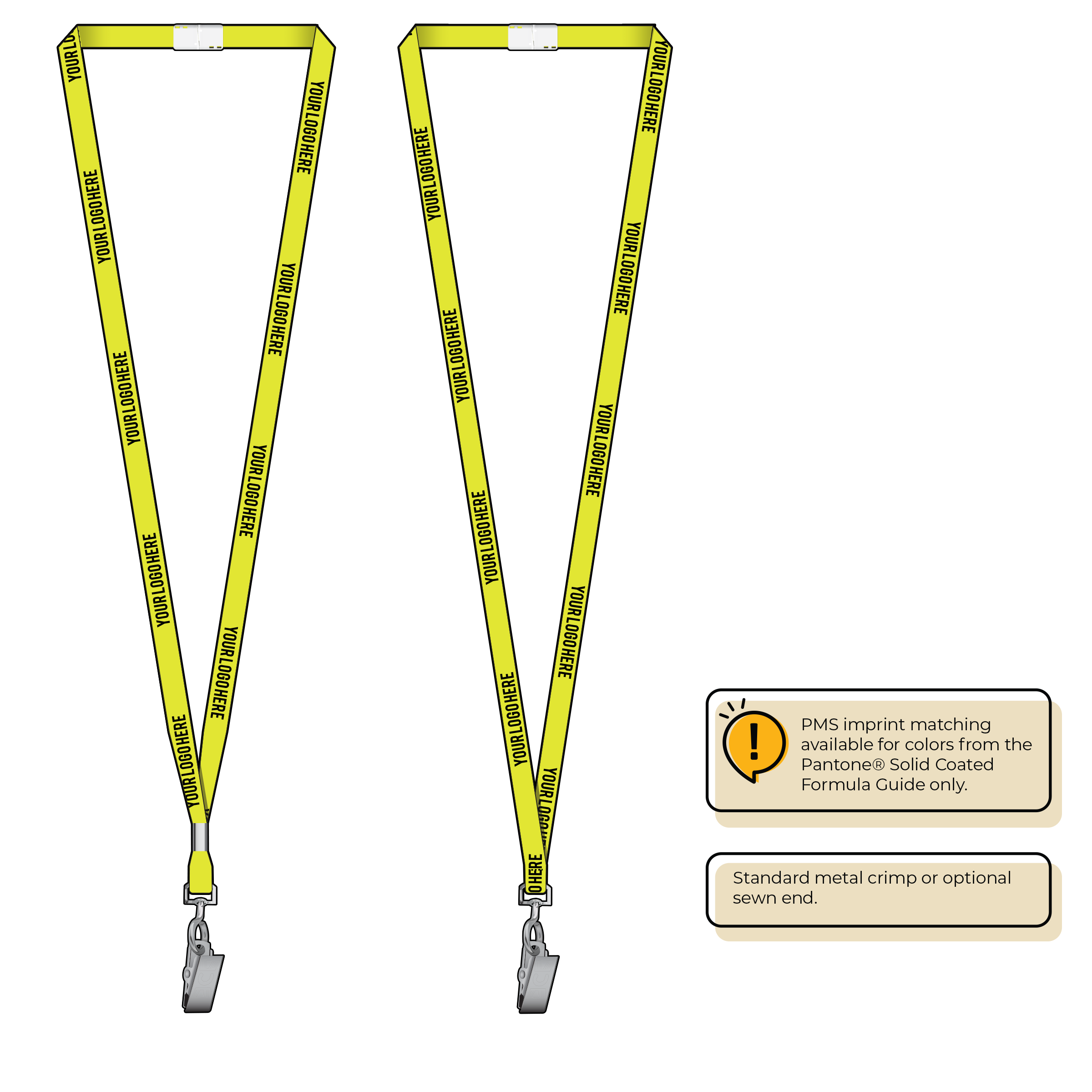 BHN011 | 3/8" Neon MicroWeave Silkscreen Lanyards :: STANDARD END ATTACHMENTS