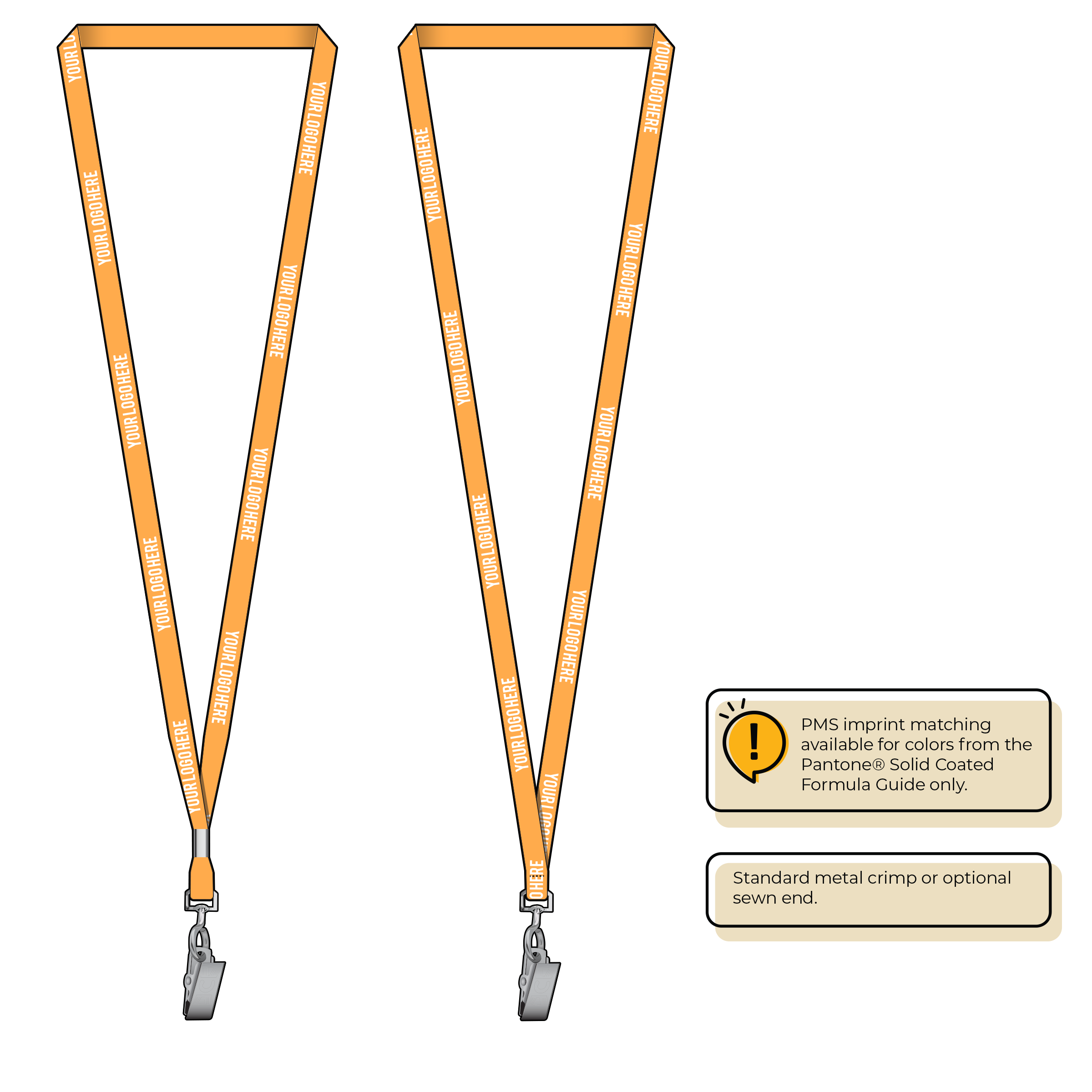 BHN011 | 3/8" Neon MicroWeave Silkscreen Lanyards :: STANDARD END ATTACHMENTS