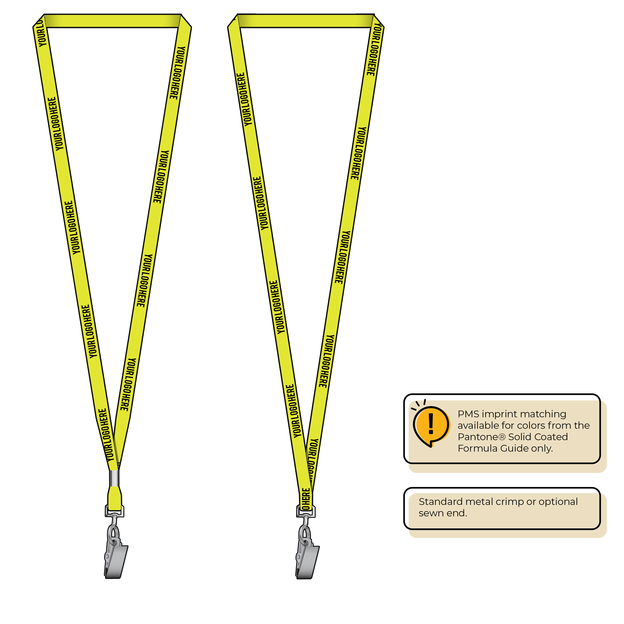 BHN011 | 3/8" Neon MicroWeave Silkscreen Lanyards :: STANDARD END ATTACHMENTS