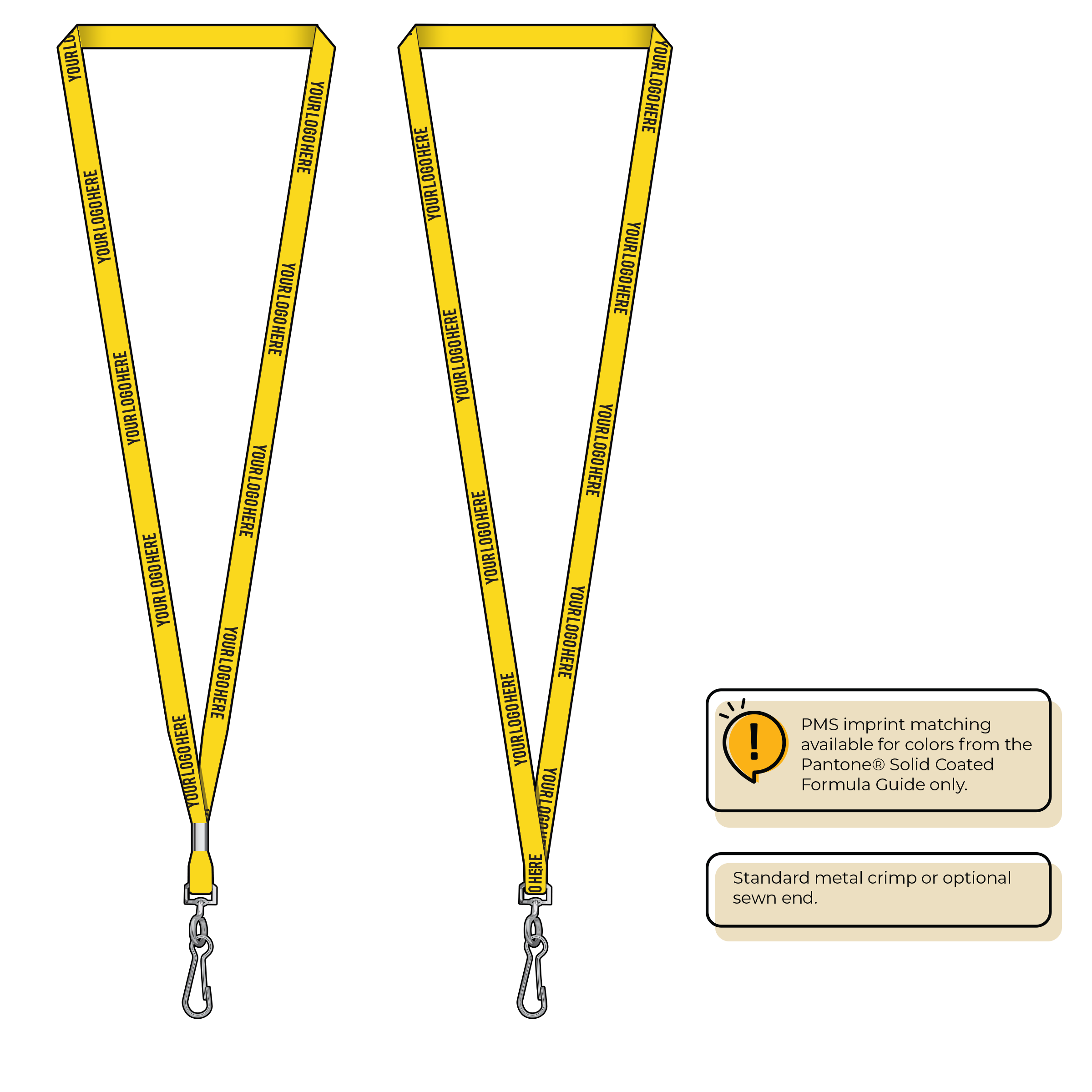 BH0011 | 3/8" MicroWeave Silkscreen Lanyards :: STANDARD END ATTACHMENTS
