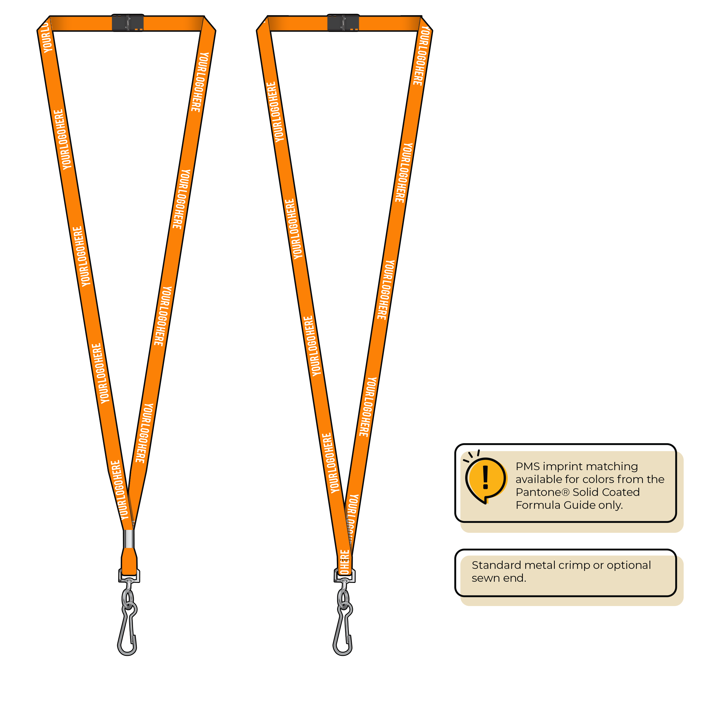 BH0011 | 3/8" MicroWeave Silkscreen Lanyards :: STANDARD END ATTACHMENTS