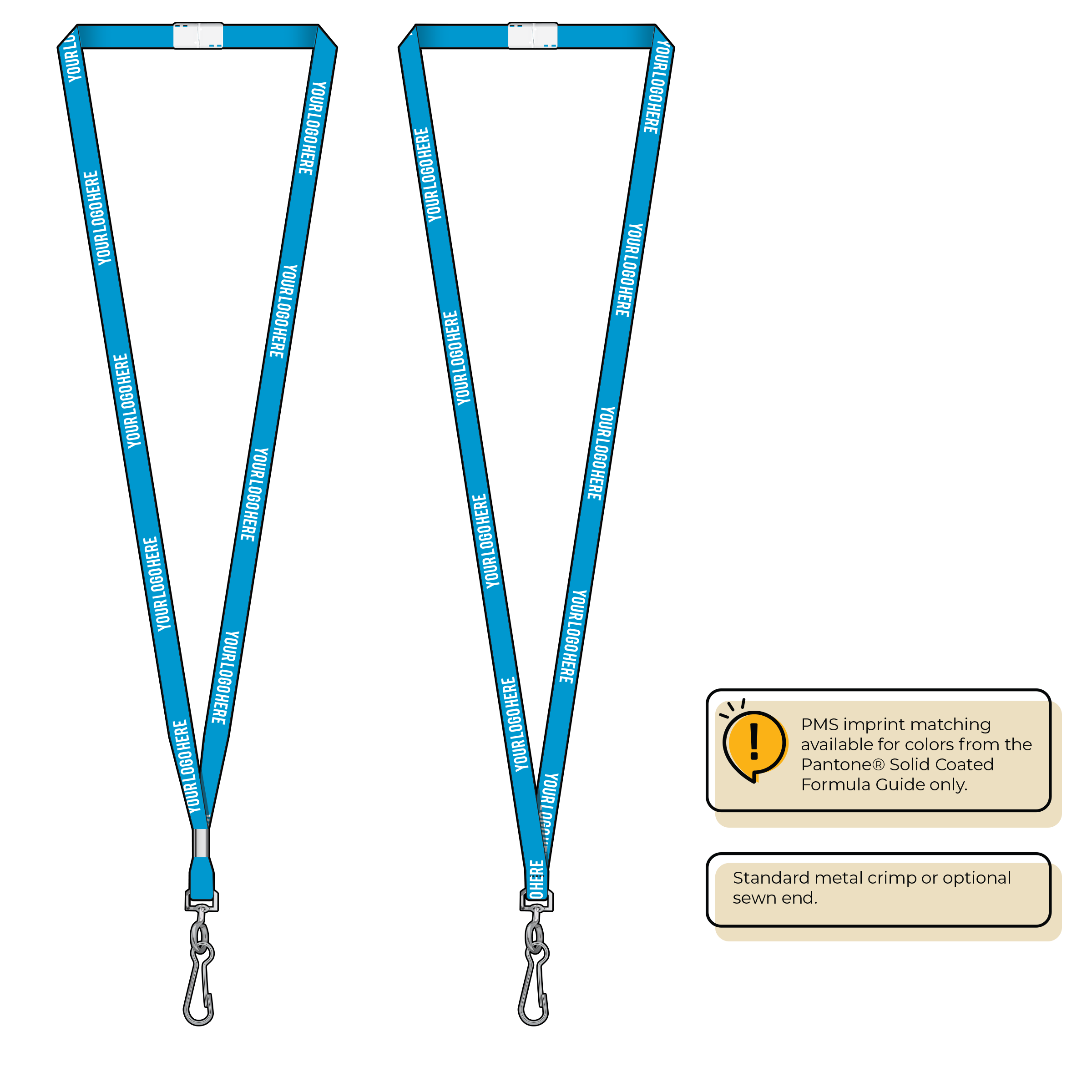BHN011 | 3/8" Neon MicroWeave Silkscreen Lanyards :: STANDARD END ATTACHMENTS