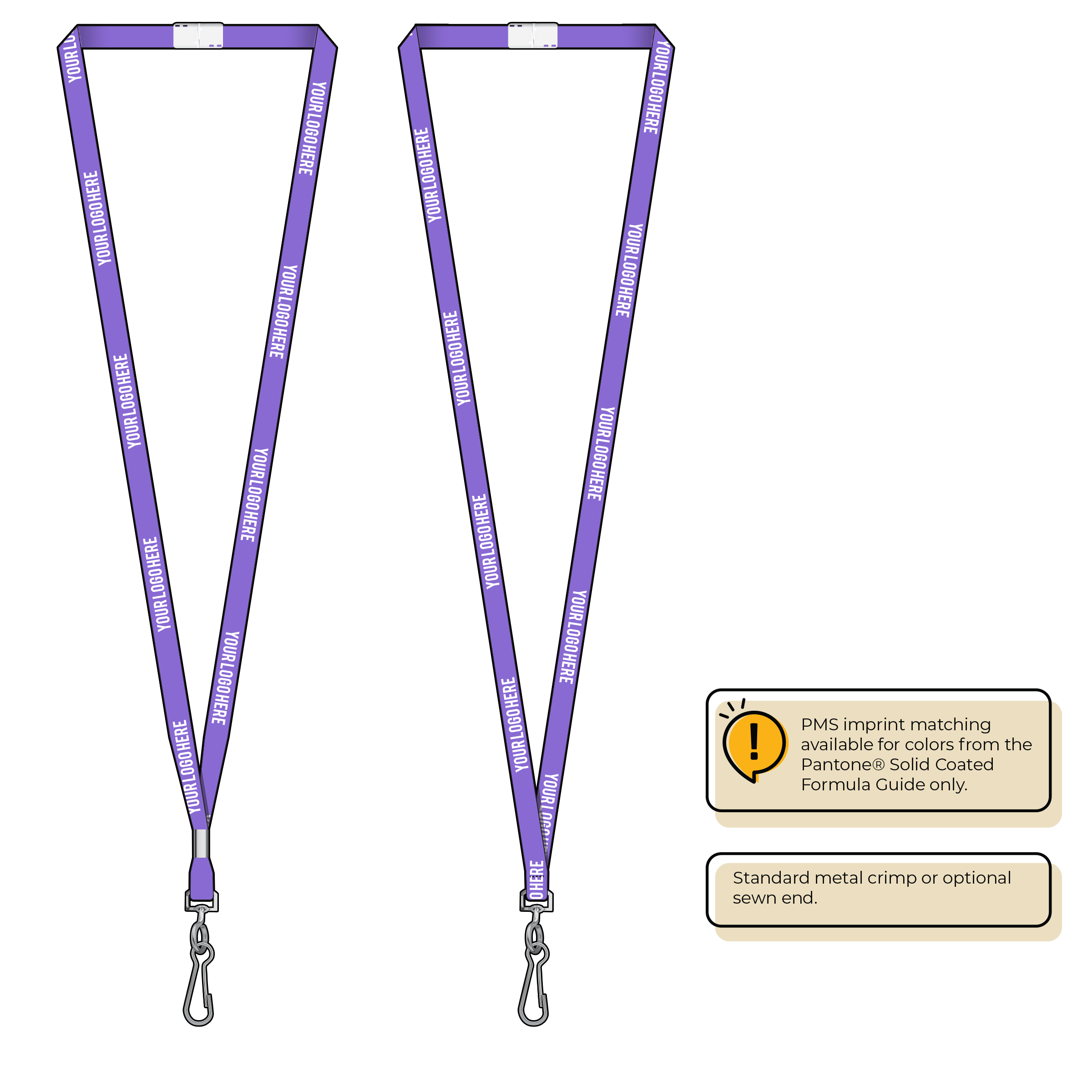 BHN011 | 3/8" Neon MicroWeave Silkscreen Lanyards :: STANDARD END ATTACHMENTS