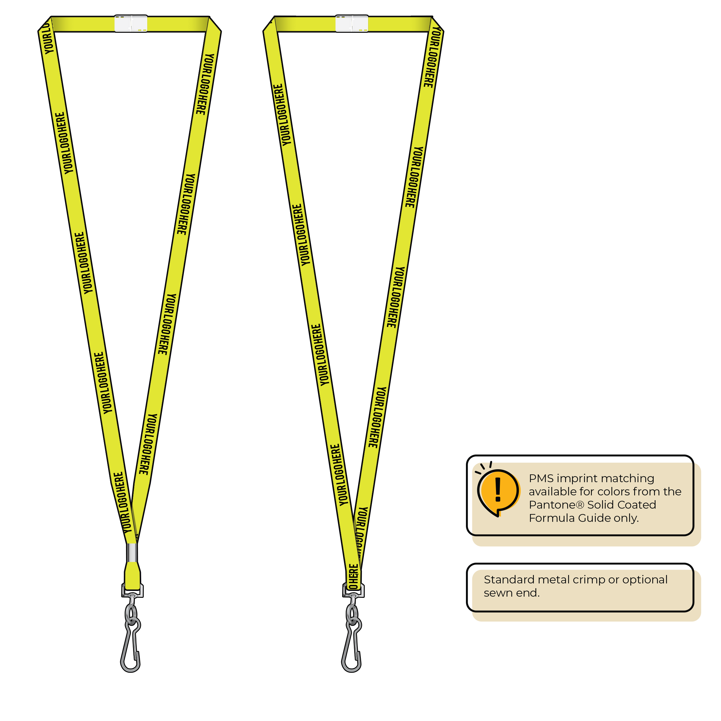 BHN011 | 3/8" Neon MicroWeave Silkscreen Lanyards :: STANDARD END ATTACHMENTS