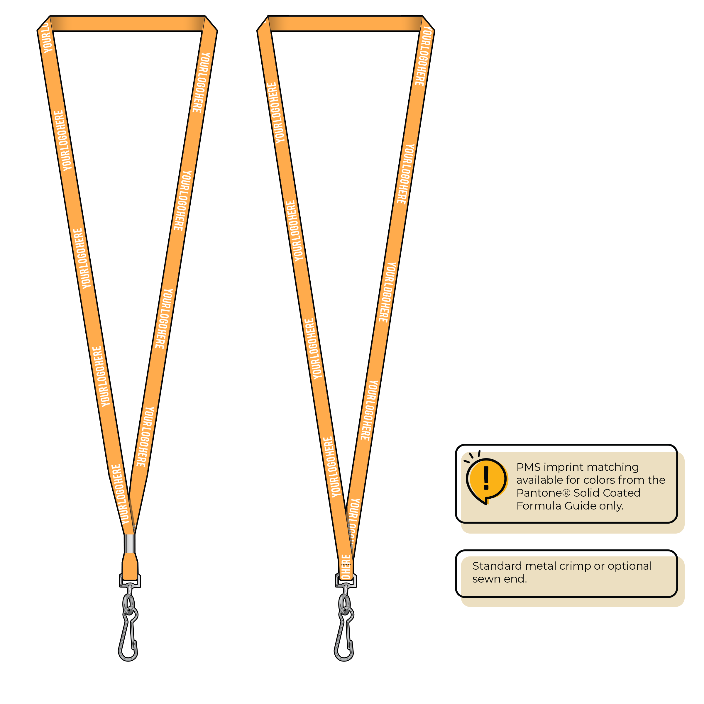 BHN011 | 3/8" Neon MicroWeave Silkscreen Lanyards :: STANDARD END ATTACHMENTS