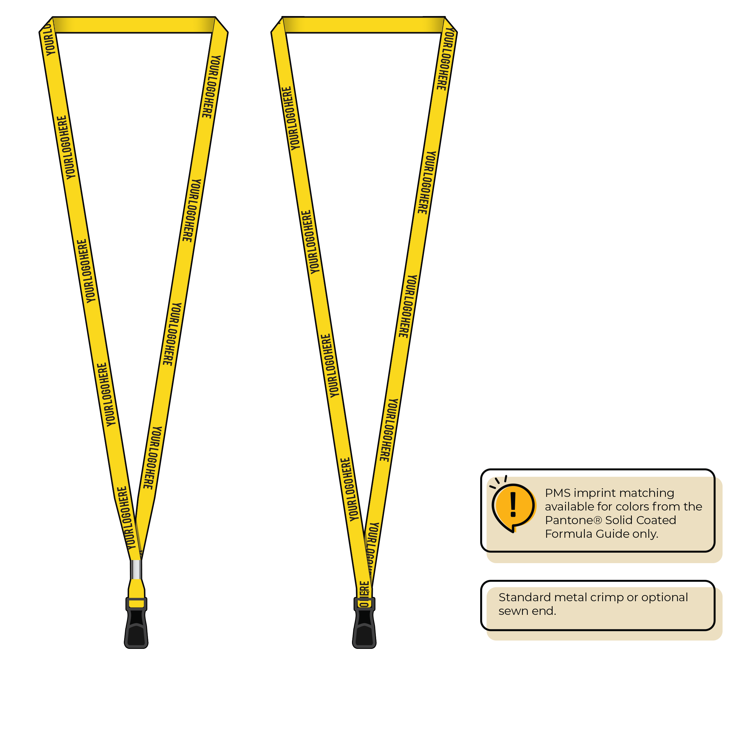 BH0011 | 3/8" MicroWeave Silkscreen Lanyards :: STANDARD END ATTACHMENTS