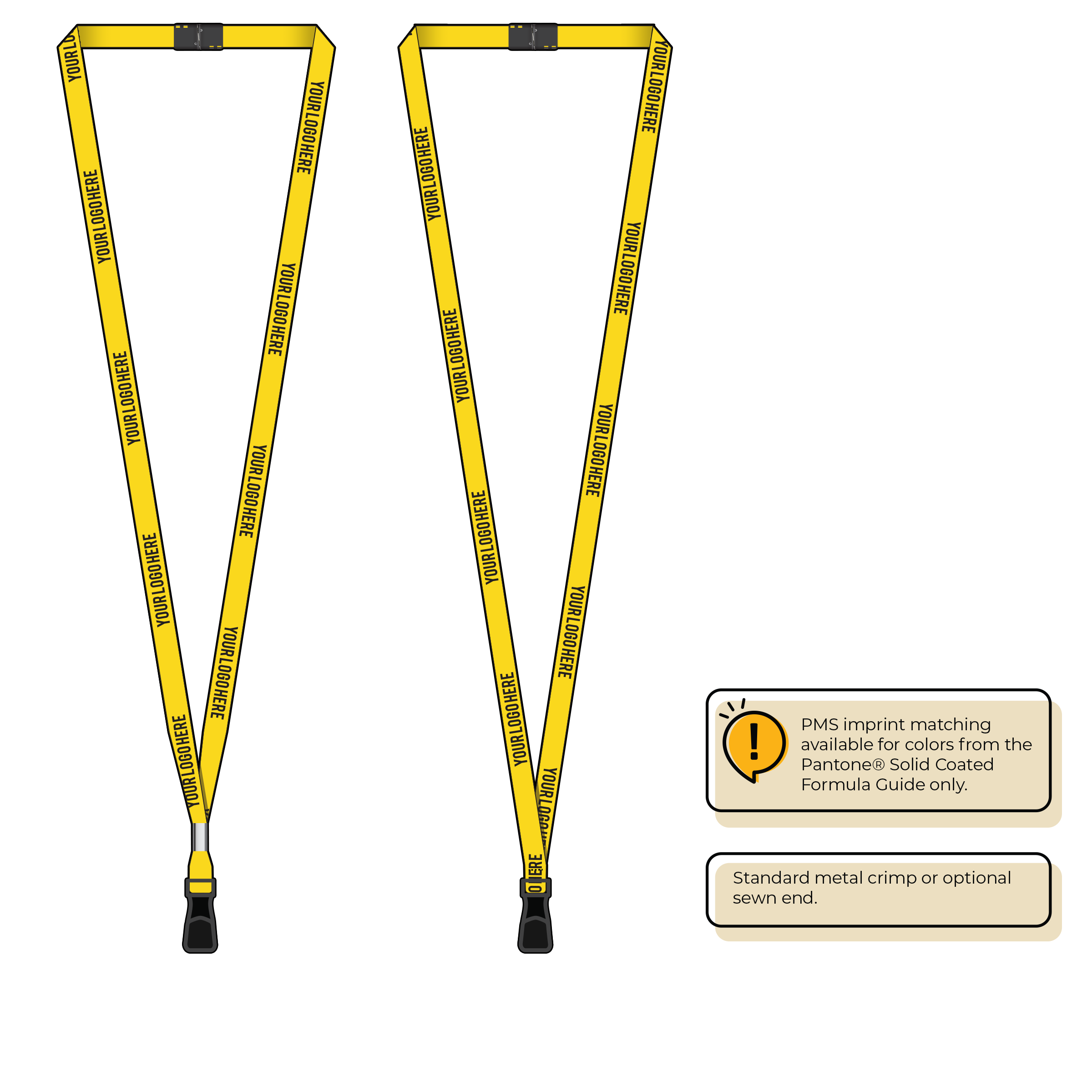 BH0011 | 3/8" MicroWeave Silkscreen Lanyards :: STANDARD END ATTACHMENTS