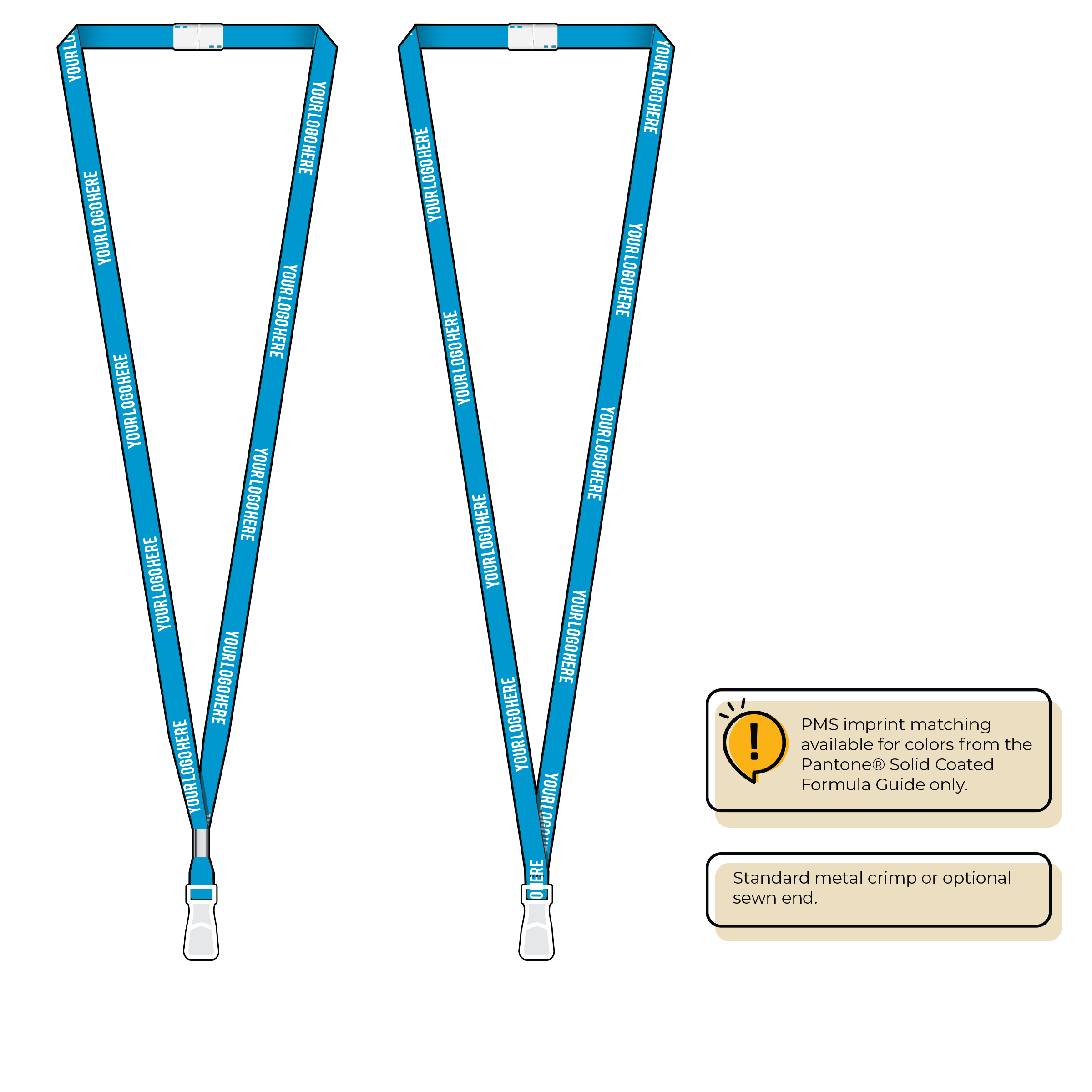 BHN011 | 3/8" Neon MicroWeave Silkscreen Lanyards :: STANDARD END ATTACHMENTS