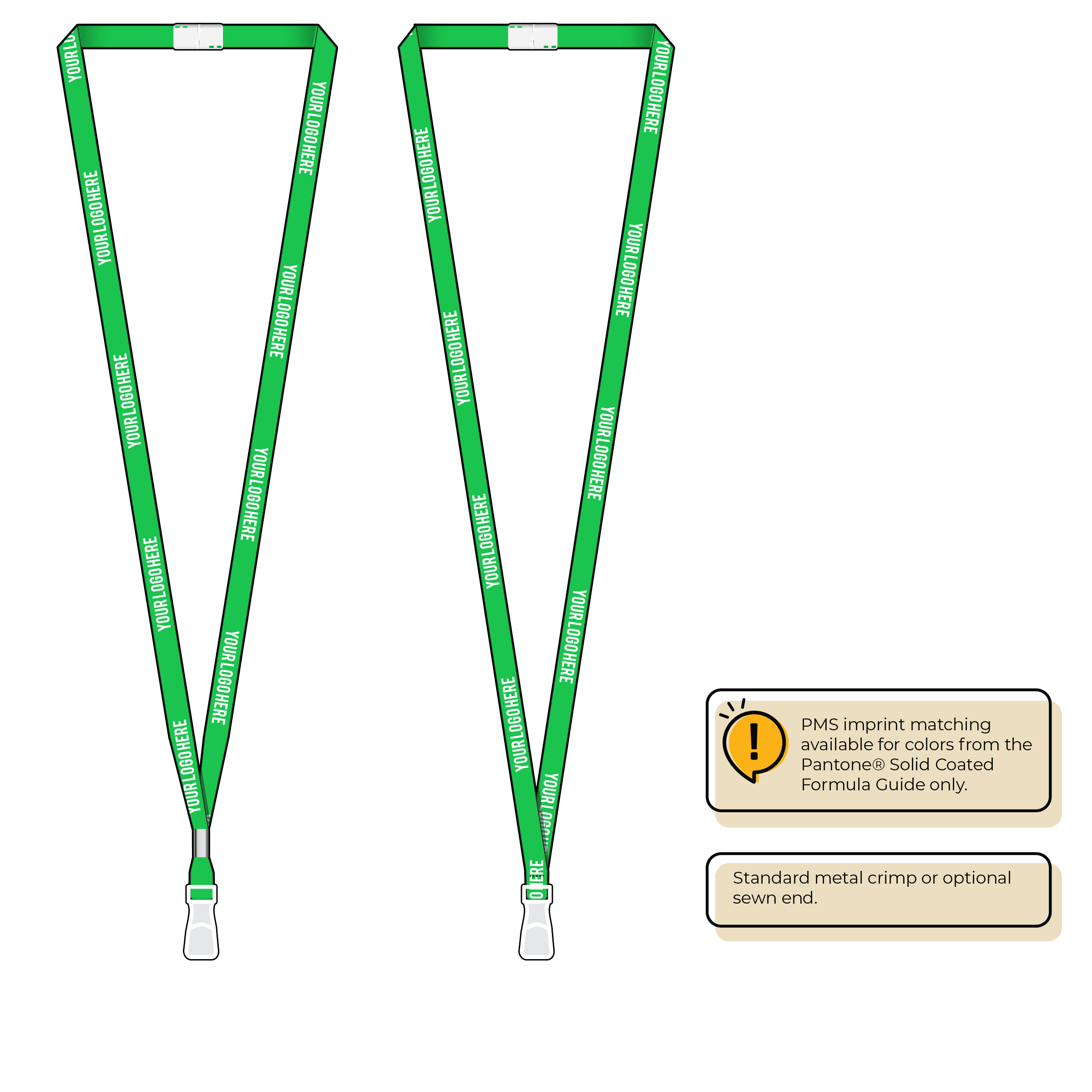 BHN011 | 3/8" Neon MicroWeave Silkscreen Lanyards :: STANDARD END ATTACHMENTS