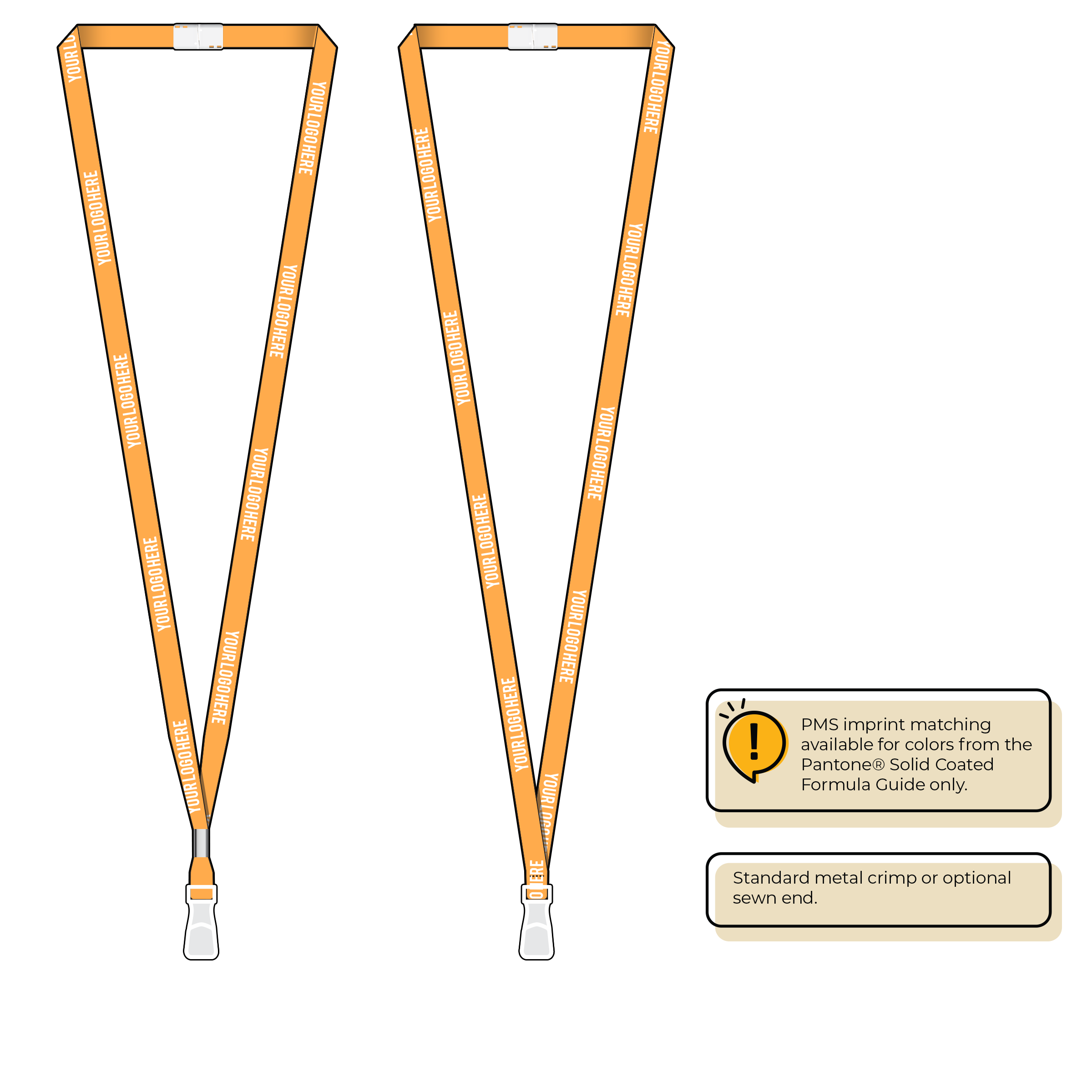 BHN011 | 3/8" Neon MicroWeave Silkscreen Lanyards :: STANDARD END ATTACHMENTS