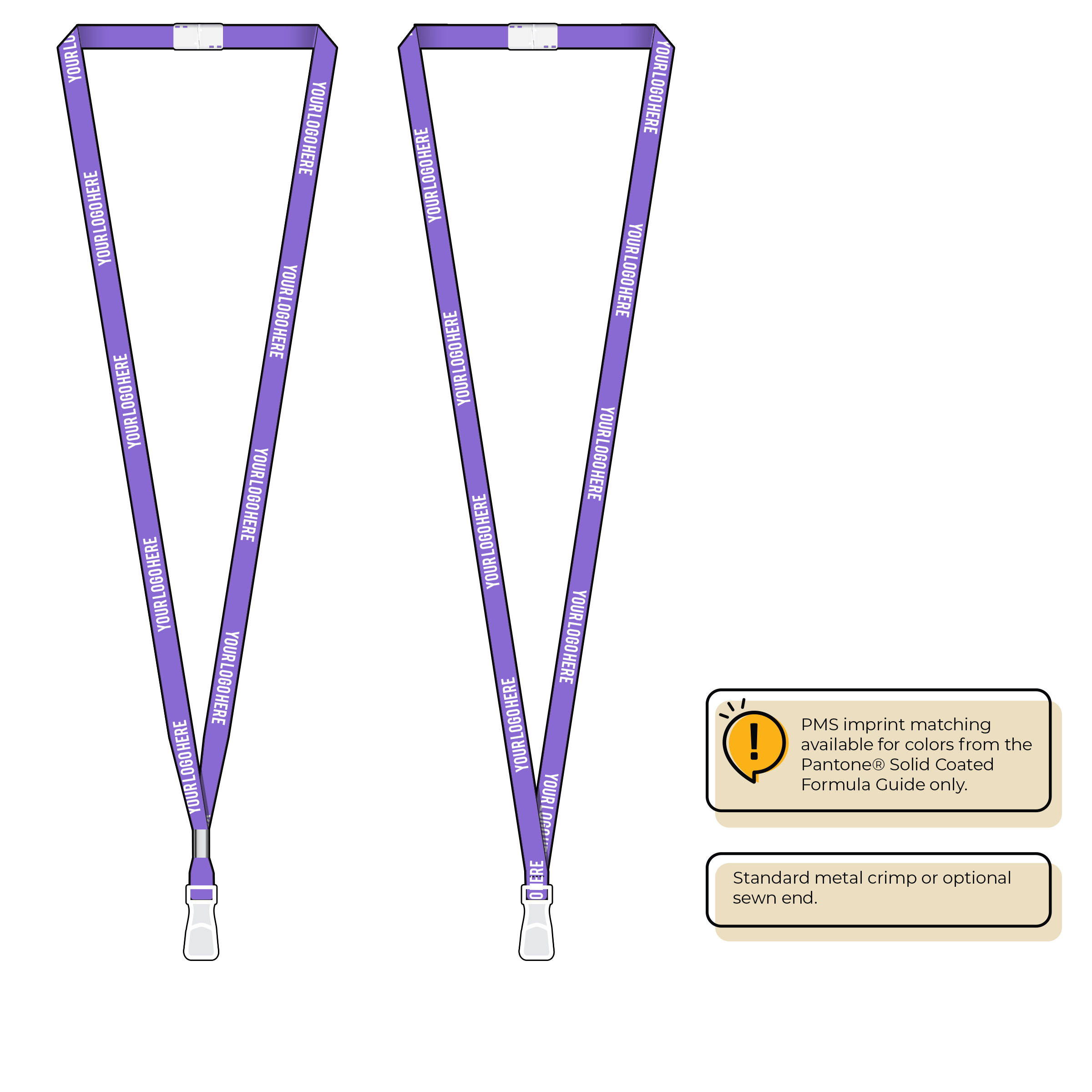 BHN011 | 3/8" Neon MicroWeave Silkscreen Lanyards :: STANDARD END ATTACHMENTS