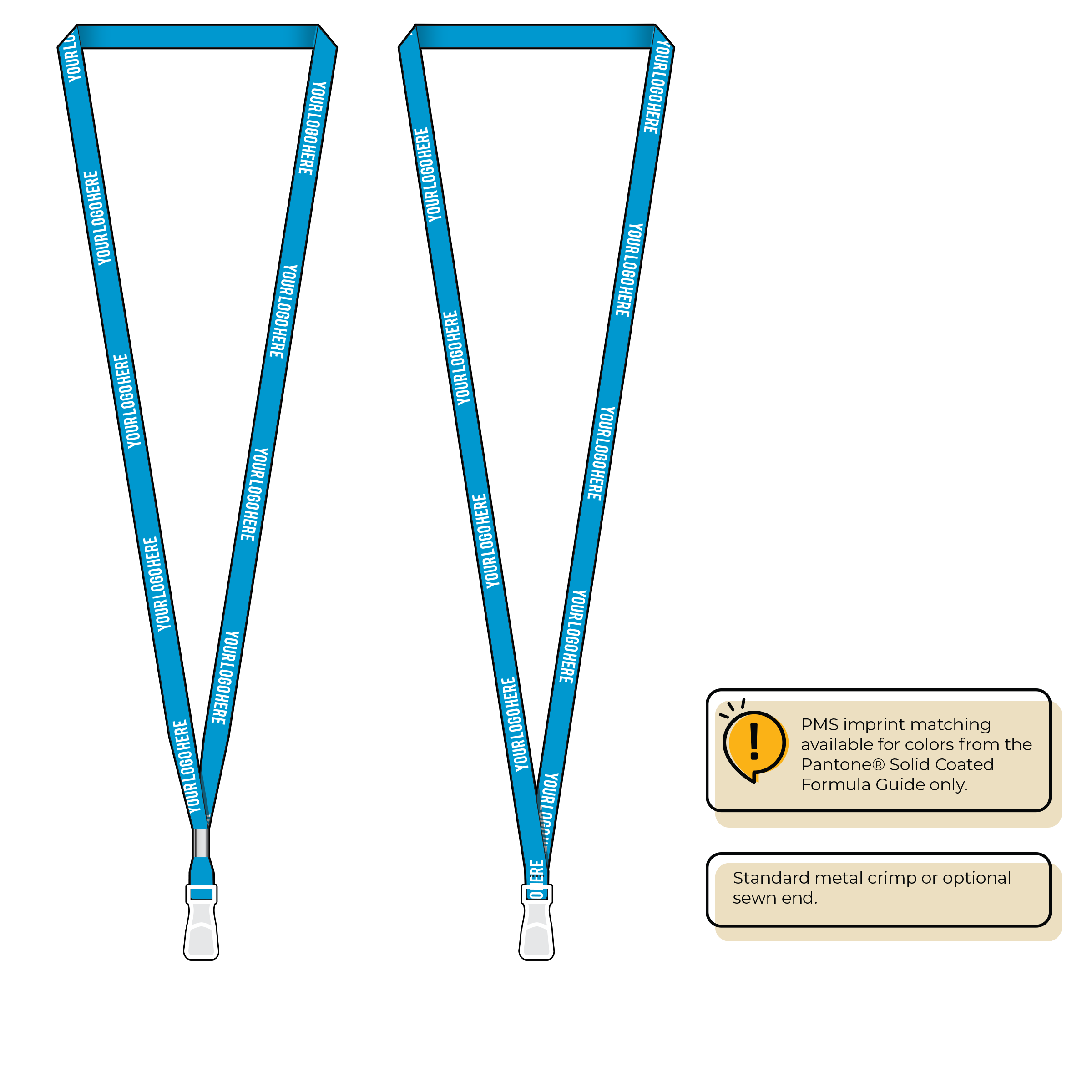 BHN011 | 3/8" Neon MicroWeave Silkscreen Lanyards :: STANDARD END ATTACHMENTS