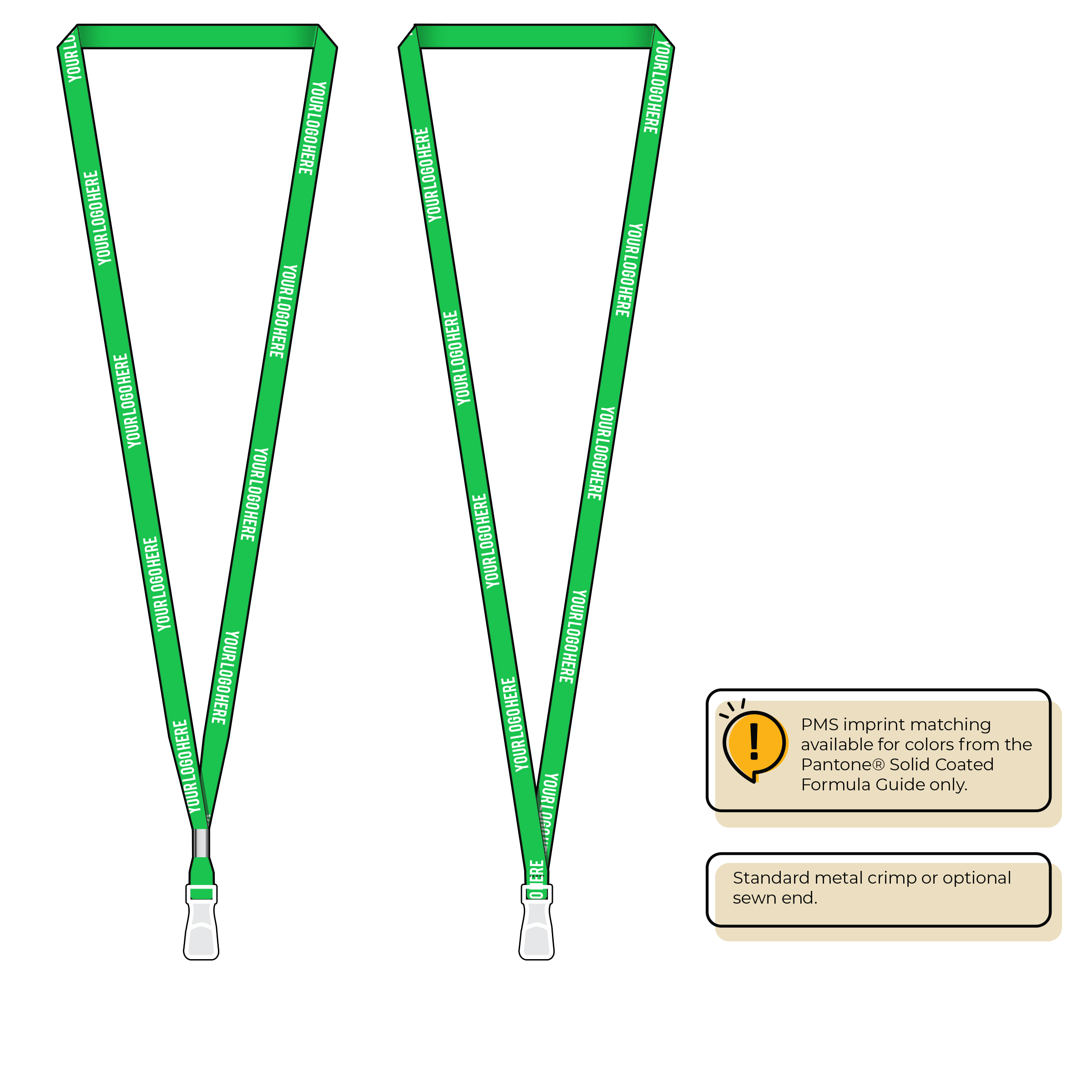 BHN011 | 3/8" Neon MicroWeave Silkscreen Lanyards :: STANDARD END ATTACHMENTS
