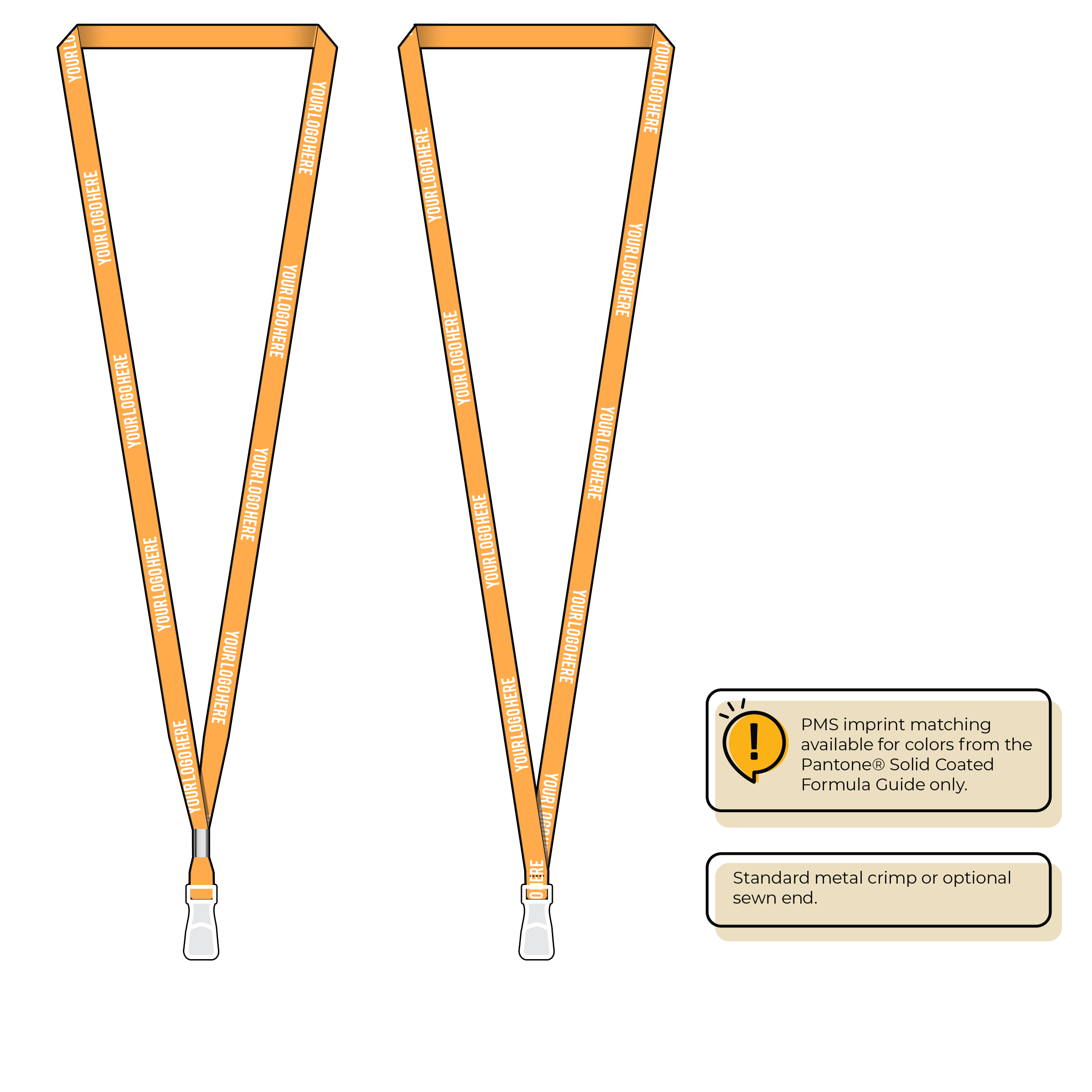 BHN011 | 3/8" Neon MicroWeave Silkscreen Lanyards :: STANDARD END ATTACHMENTS