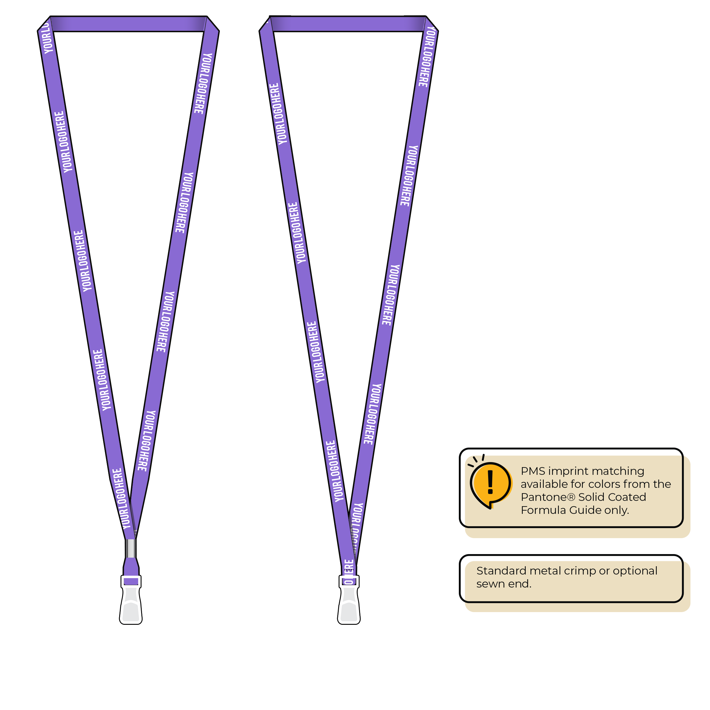 BHN011 | 3/8" Neon MicroWeave Silkscreen Lanyards :: STANDARD END ATTACHMENTS