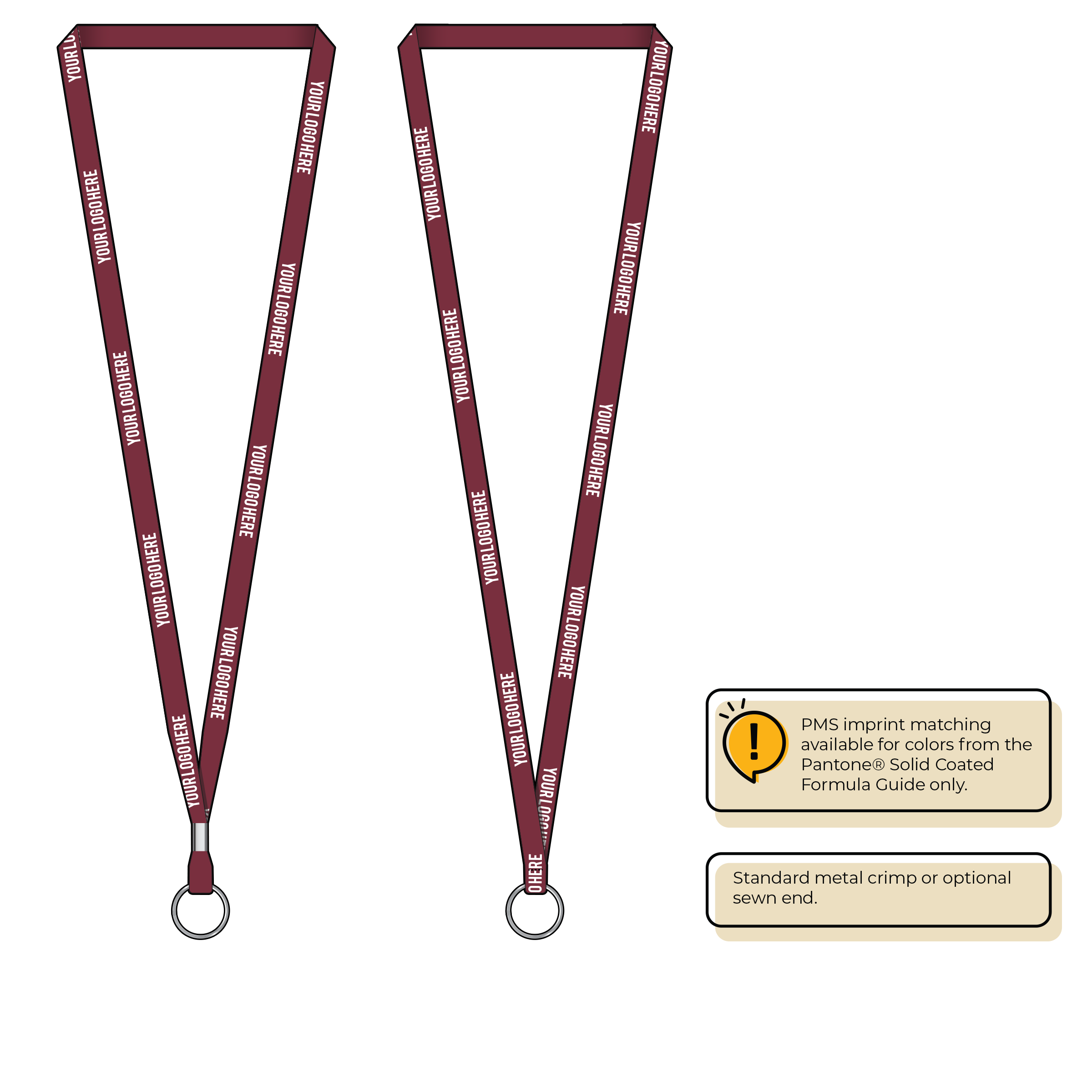 BH0011 | 3/8" MicroWeave Silkscreen Lanyards :: STANDARD END ATTACHMENTS