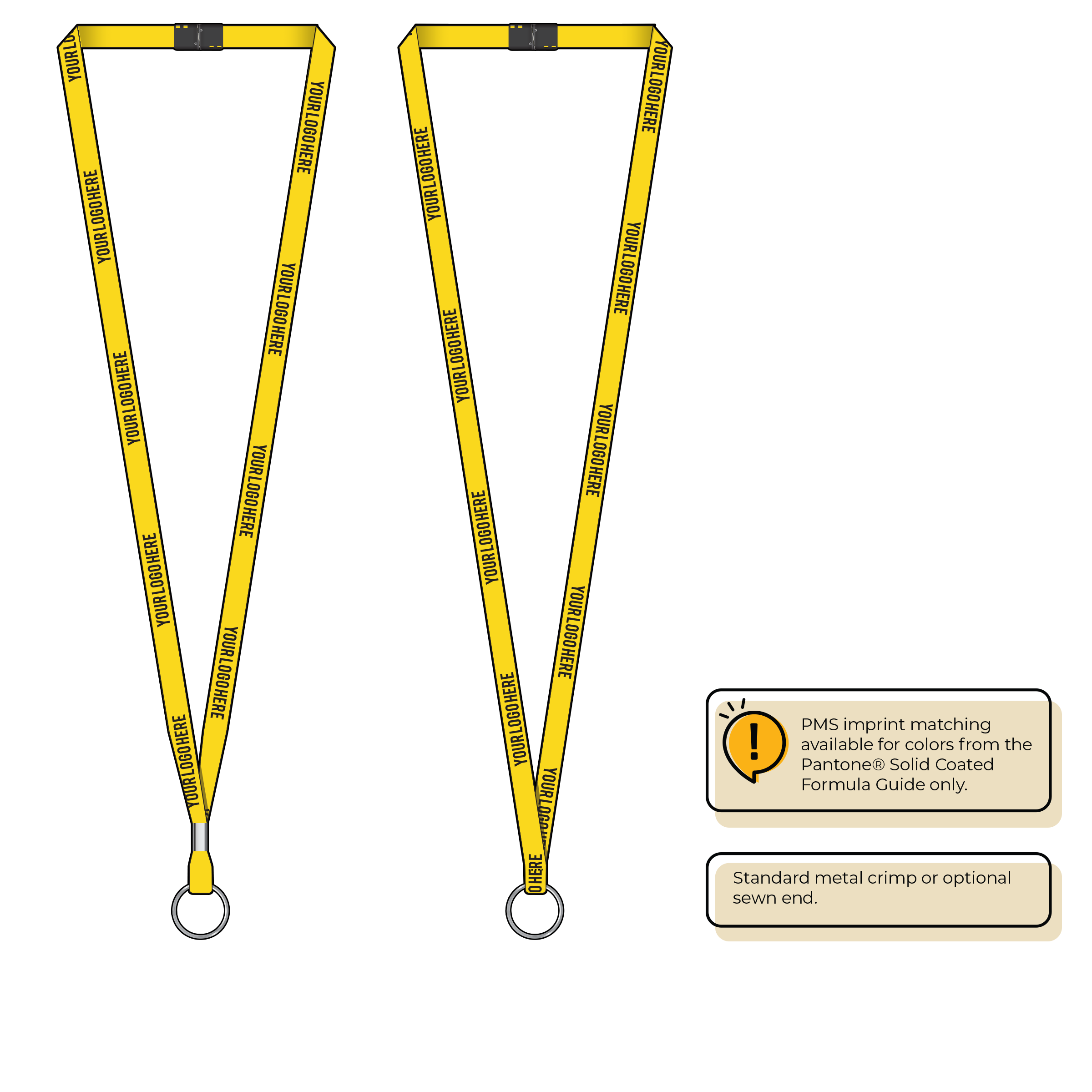 BH0011 | 3/8" MicroWeave Silkscreen Lanyards :: STANDARD END ATTACHMENTS