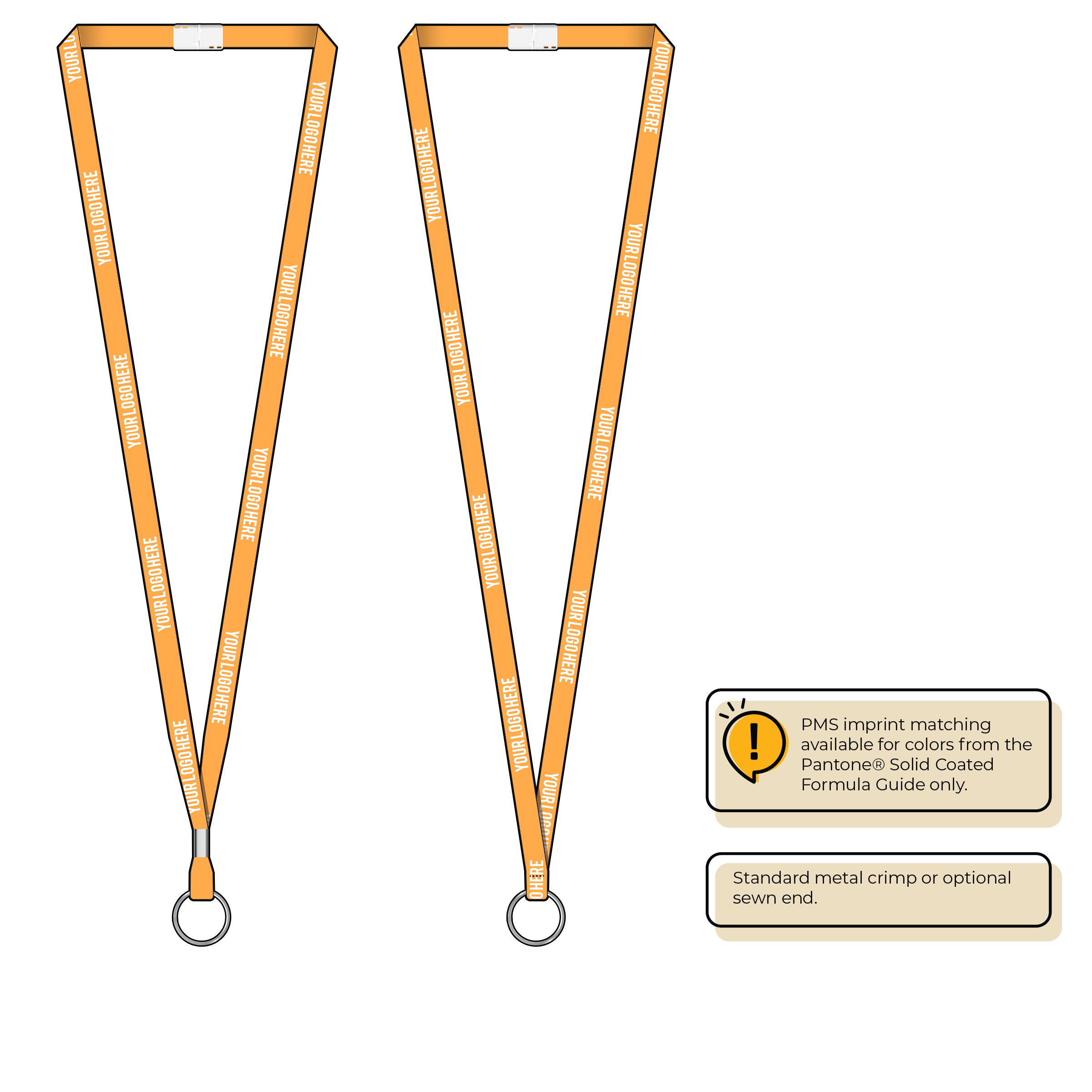 BHN011 | 3/8" Neon MicroWeave Silkscreen Lanyards :: STANDARD END ATTACHMENTS