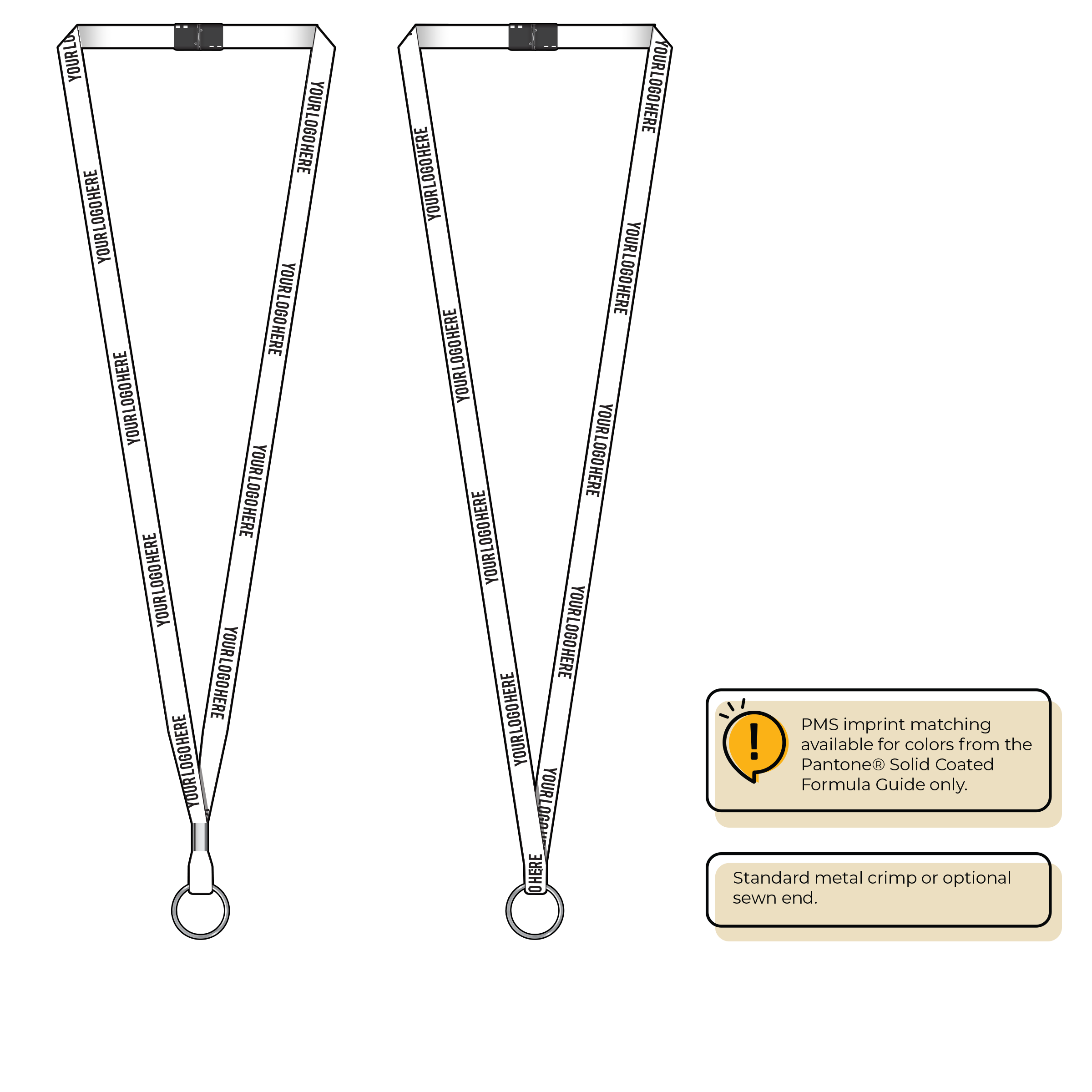 BH0011 | 3/8" MicroWeave Silkscreen Lanyards :: STANDARD END ATTACHMENTS