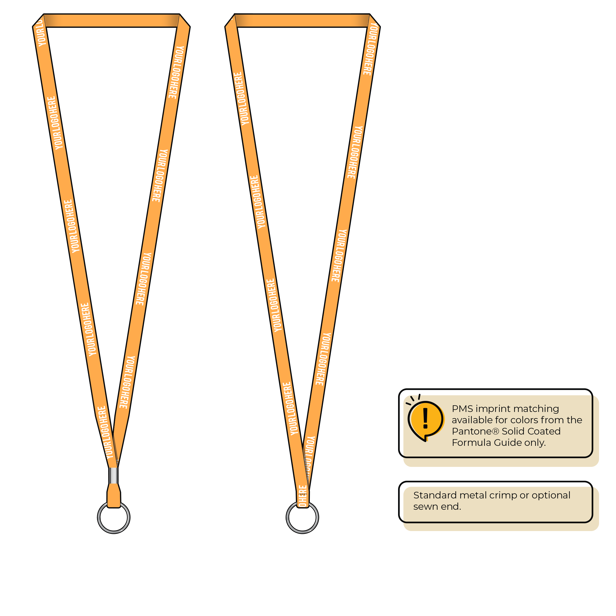 BHN011 | 3/8" Neon MicroWeave Silkscreen Lanyards :: STANDARD END ATTACHMENTS