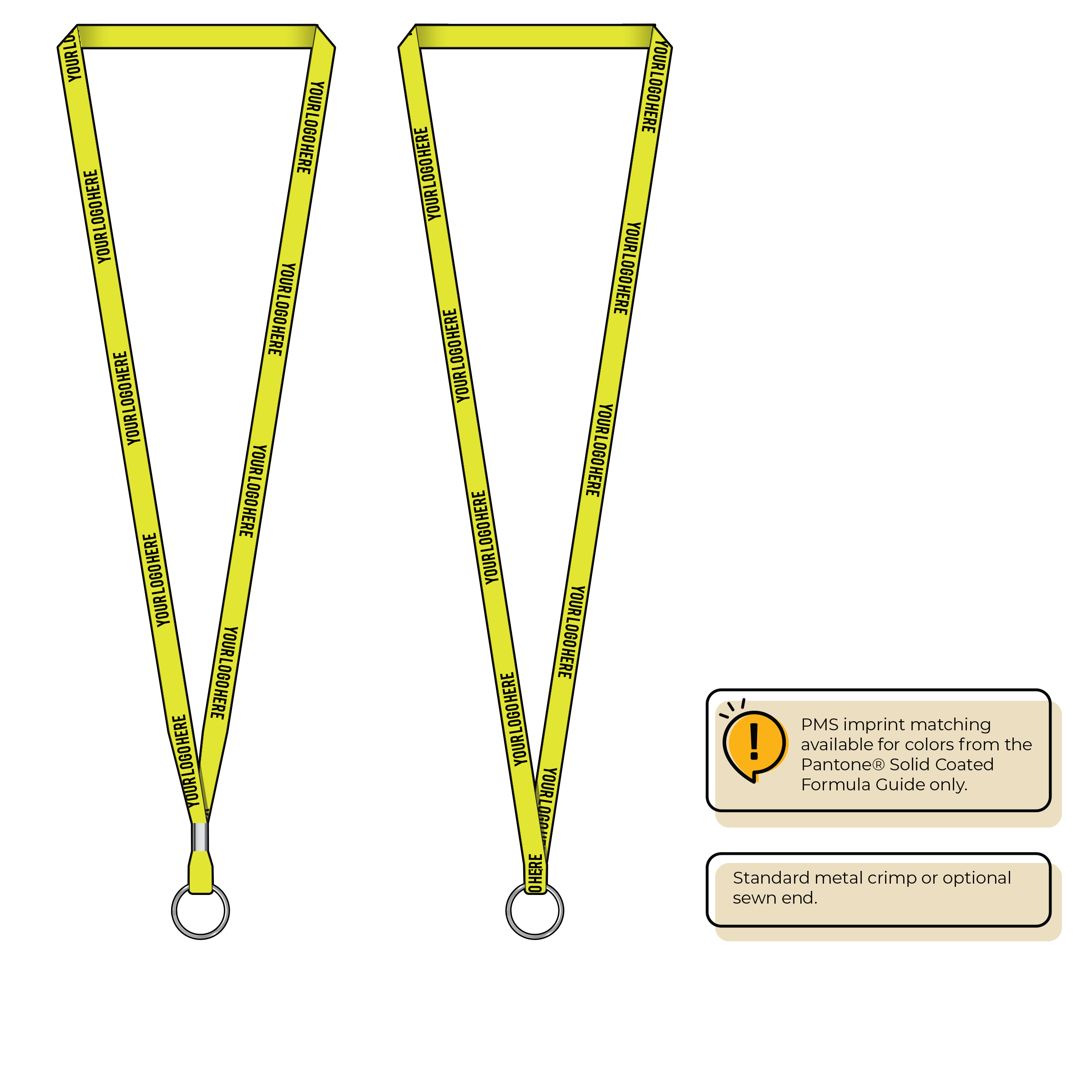 BHN011 | 3/8" Neon MicroWeave Silkscreen Lanyards :: STANDARD END ATTACHMENTS