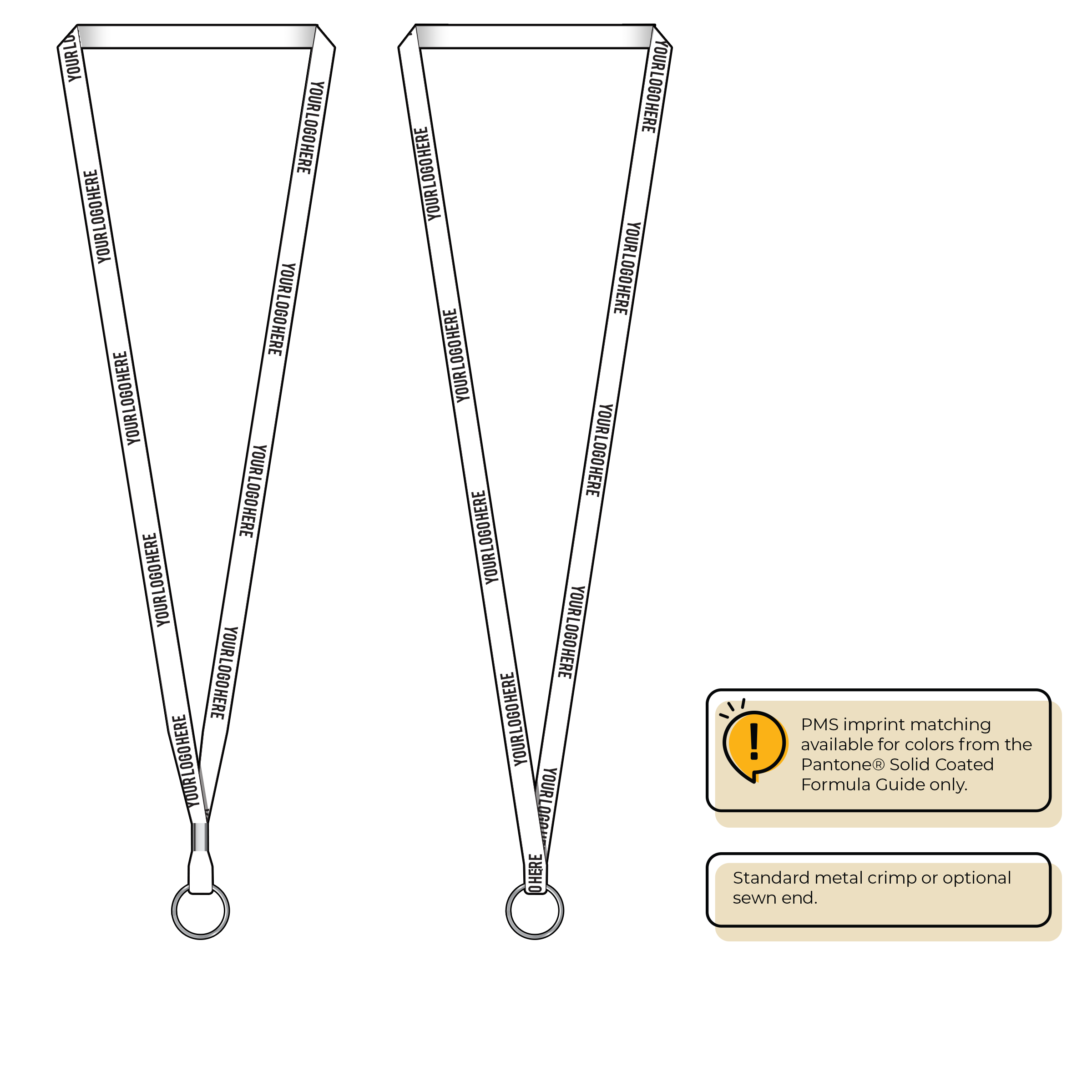 BH0011 | 3/8" MicroWeave Silkscreen Lanyards :: STANDARD END ATTACHMENTS