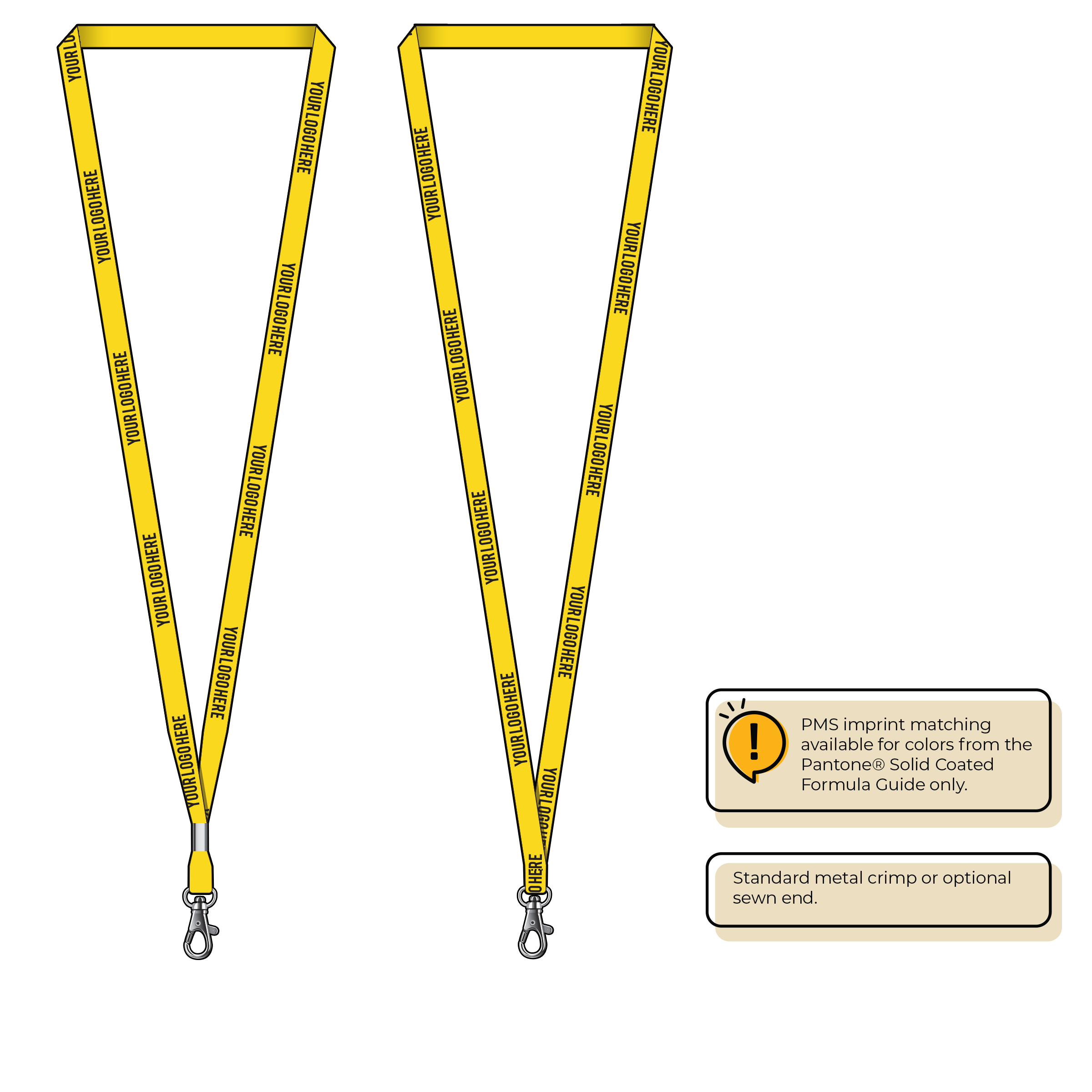 BH0011 | 3/8" MicroWeave Silkscreen Lanyards :: STANDARD END ATTACHMENTS