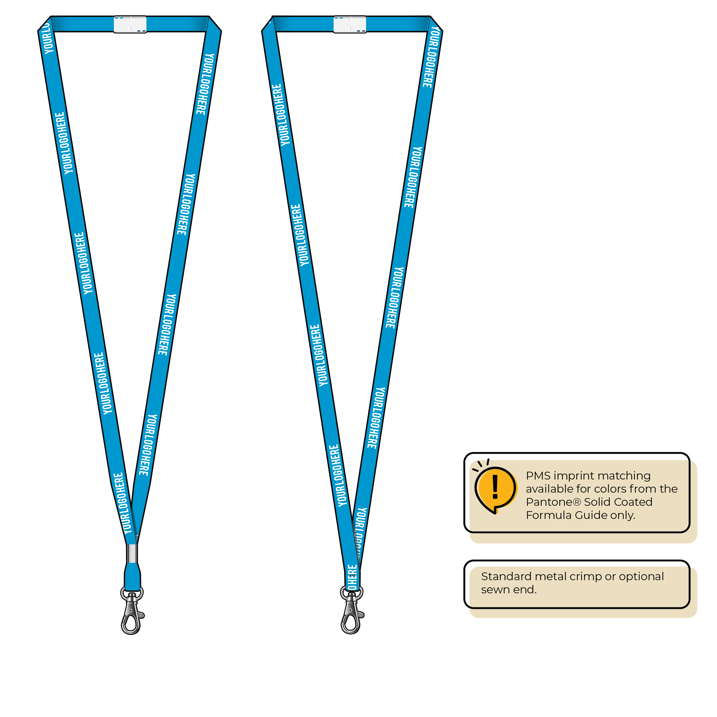 BHN011 | 3/8" Neon MicroWeave Silkscreen Lanyards :: STANDARD END ATTACHMENTS