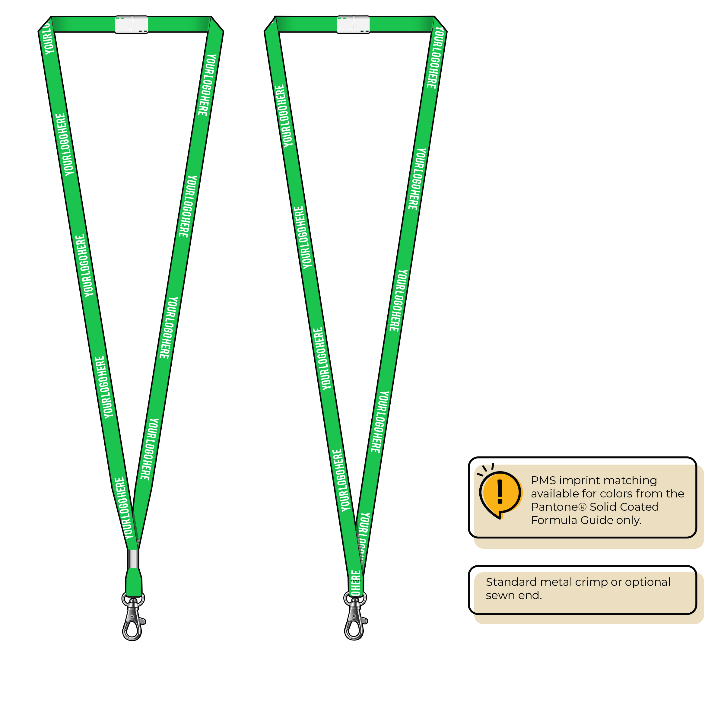 BHN011 | 3/8" Neon MicroWeave Silkscreen Lanyards :: STANDARD END ATTACHMENTS