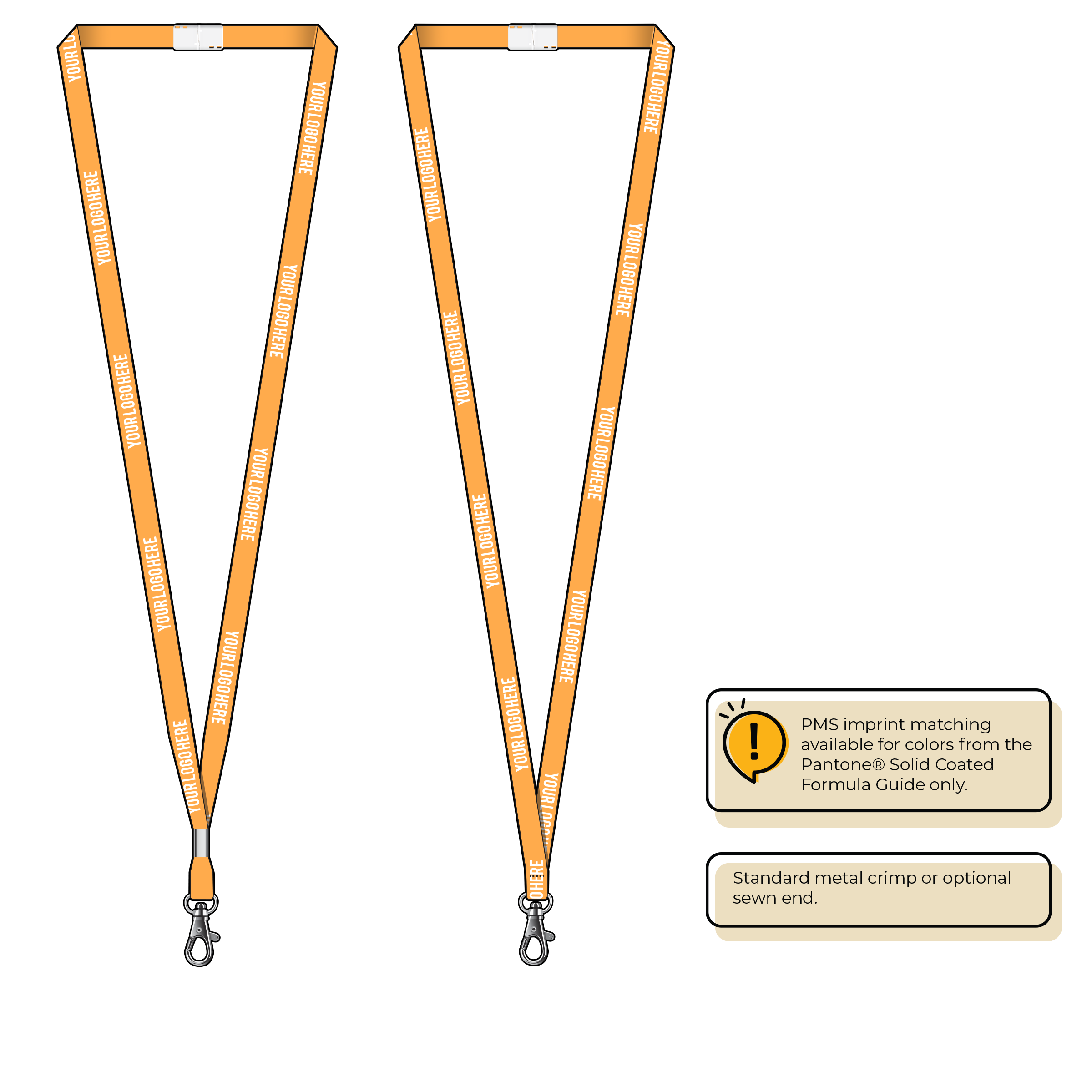 BHN011 | 3/8" Neon MicroWeave Silkscreen Lanyards :: STANDARD END ATTACHMENTS