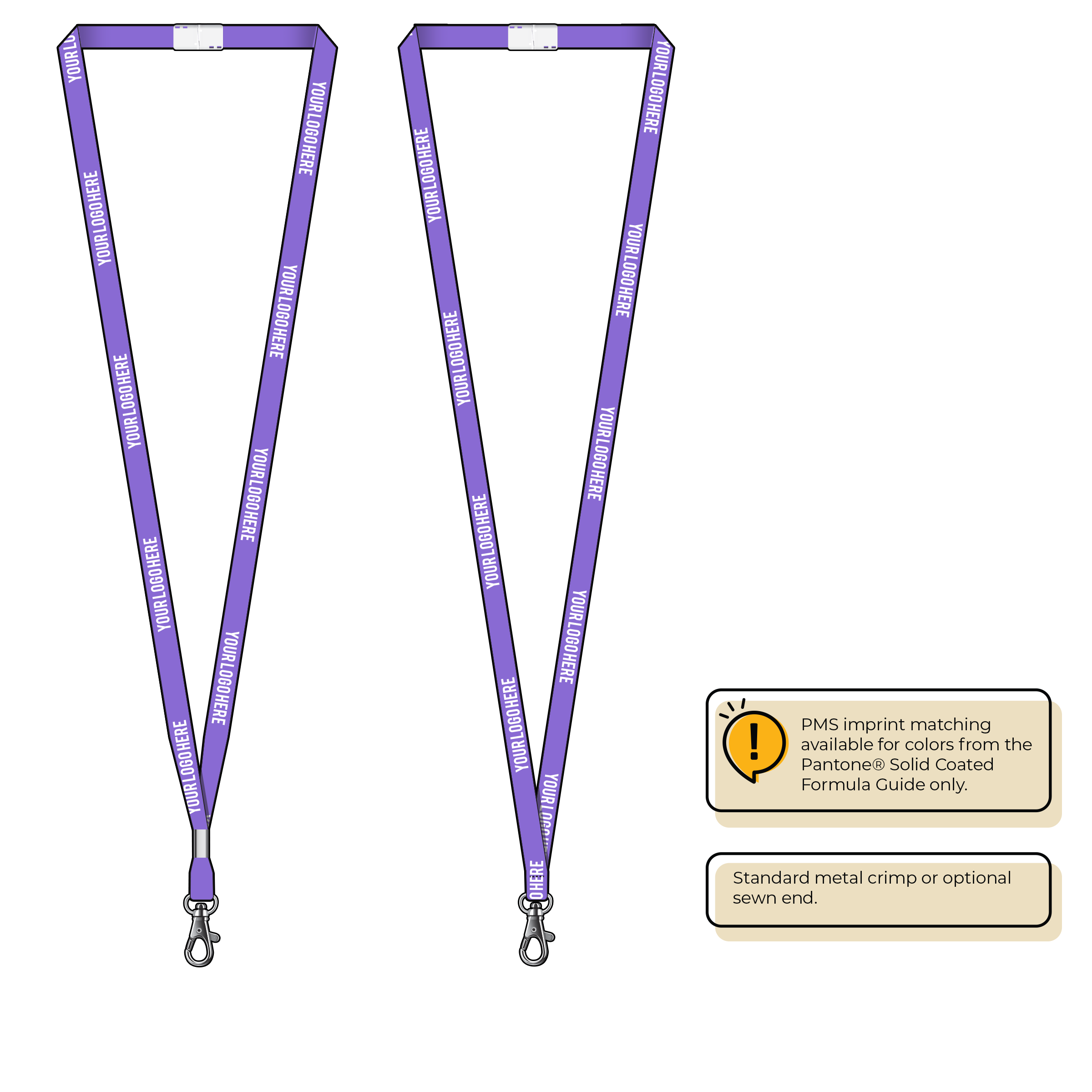 BHN011 | 3/8" Neon MicroWeave Silkscreen Lanyards :: STANDARD END ATTACHMENTS