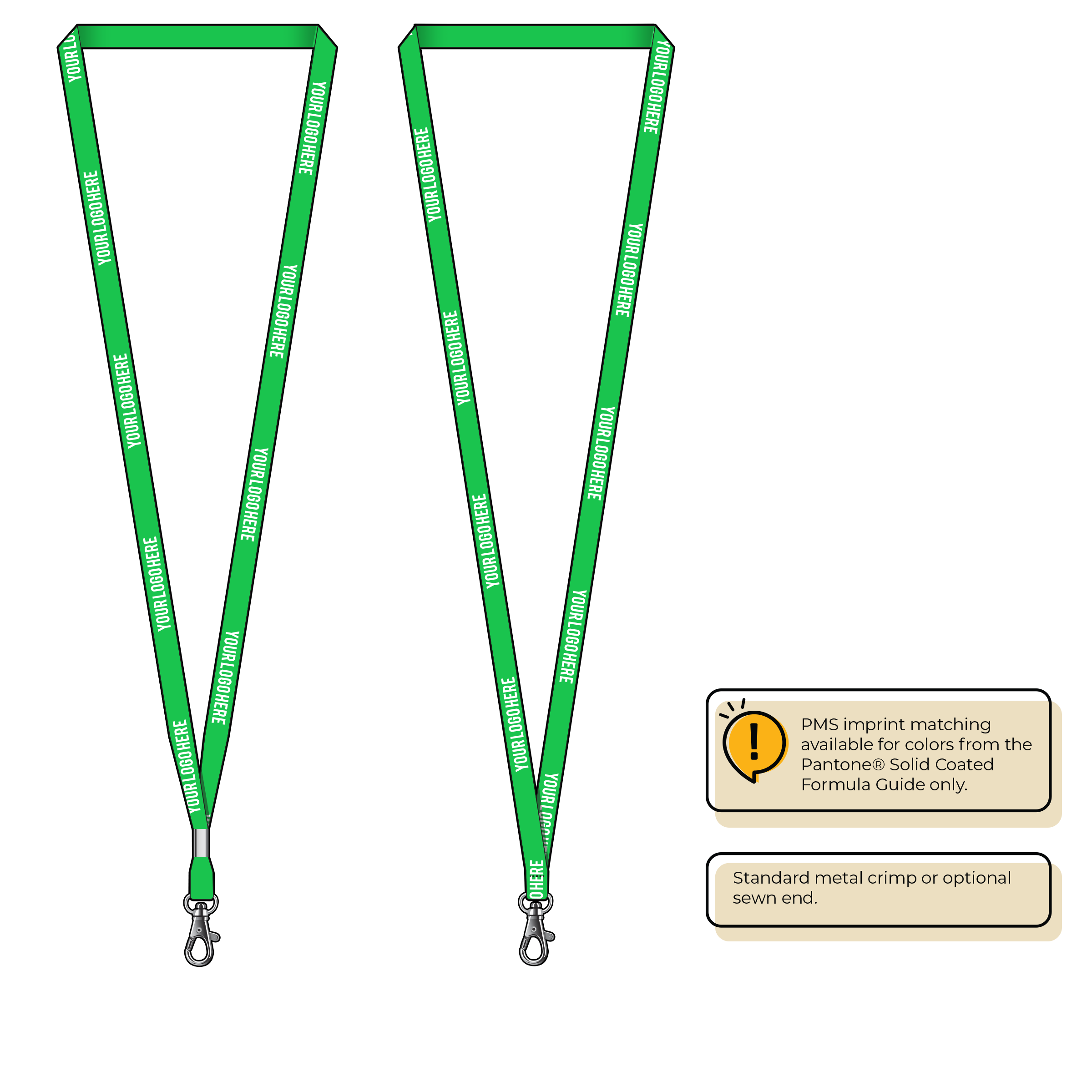 BHN011 | 3/8" Neon MicroWeave Silkscreen Lanyards :: STANDARD END ATTACHMENTS