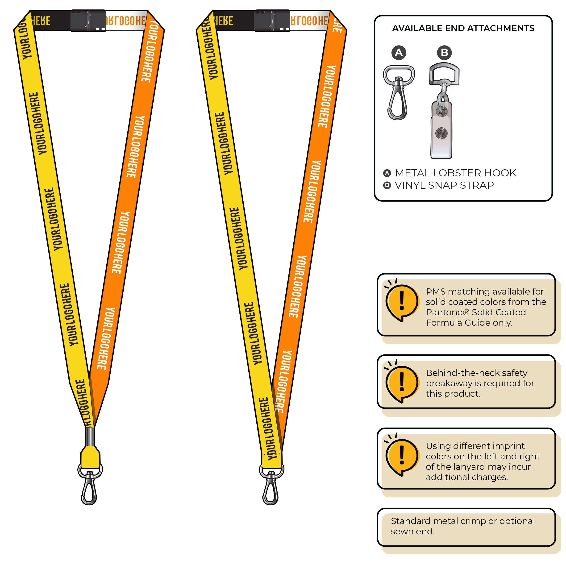 BH0044 | 5/8" Two Tone Woven Lanyards :: NON-STANDARD END ATTACHMENTS
