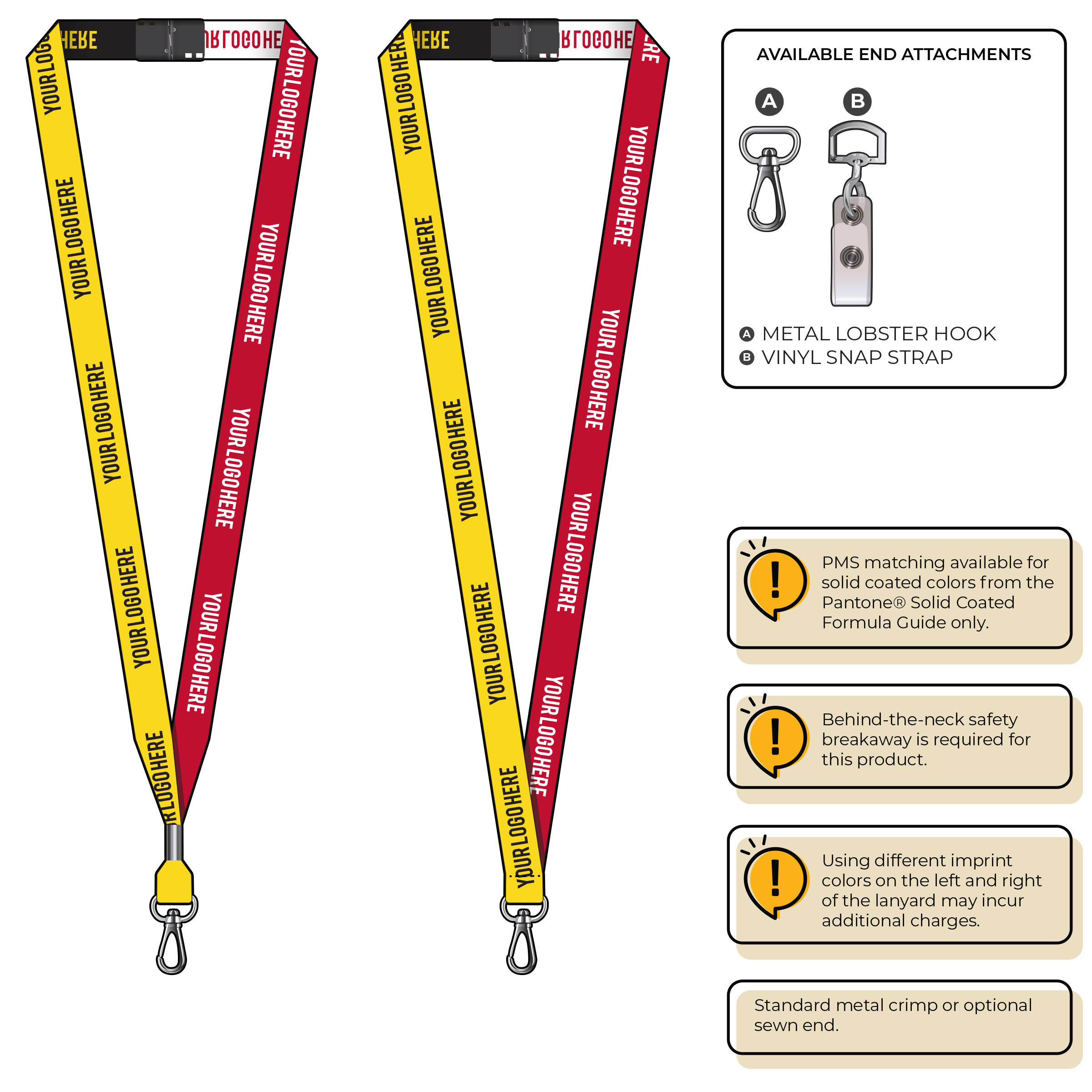 BH0044 | 5/8" Two Tone Woven Lanyards :: NON-STANDARD END ATTACHMENTS