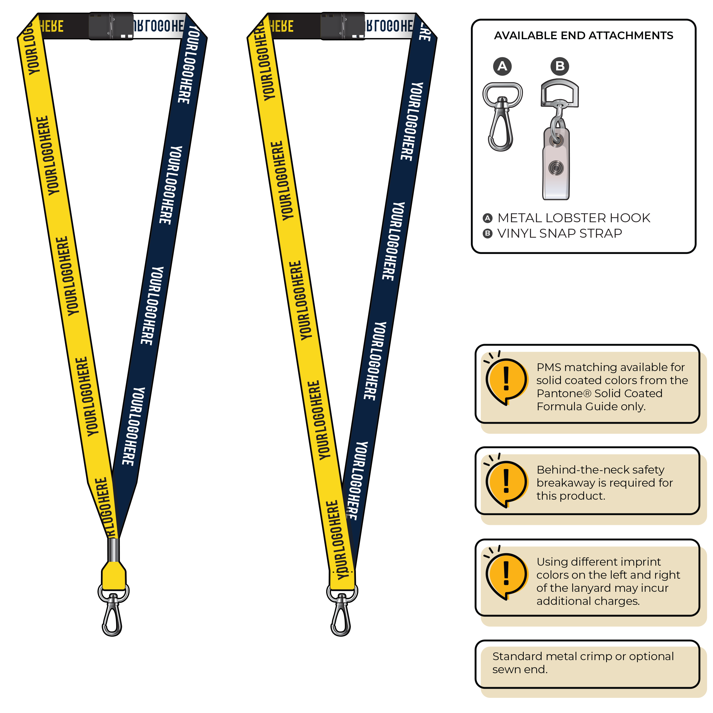 BH0044 | 5/8" Two Tone Woven Lanyards :: NON-STANDARD END ATTACHMENTS