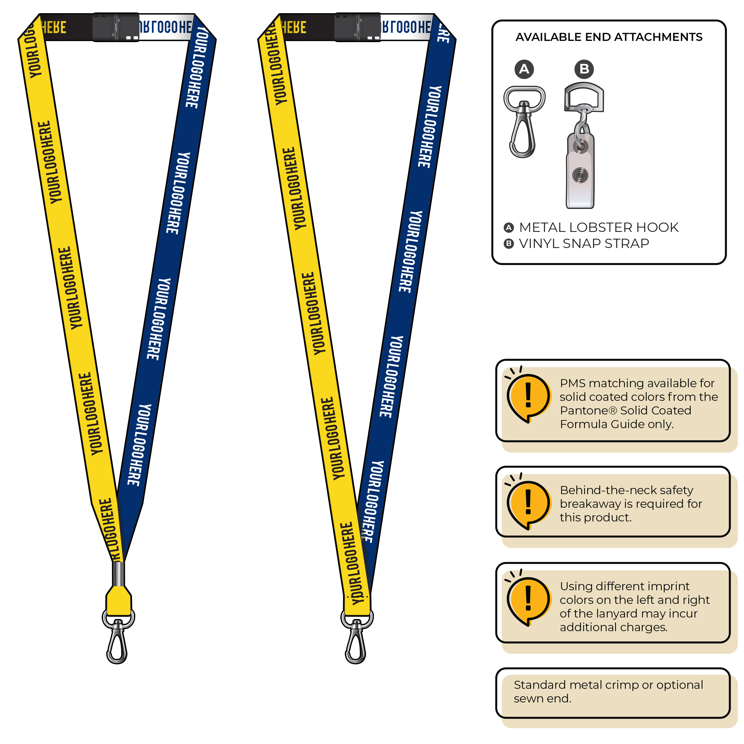 BH0044 | 5/8" Two Tone Woven Lanyards :: NON-STANDARD END ATTACHMENTS