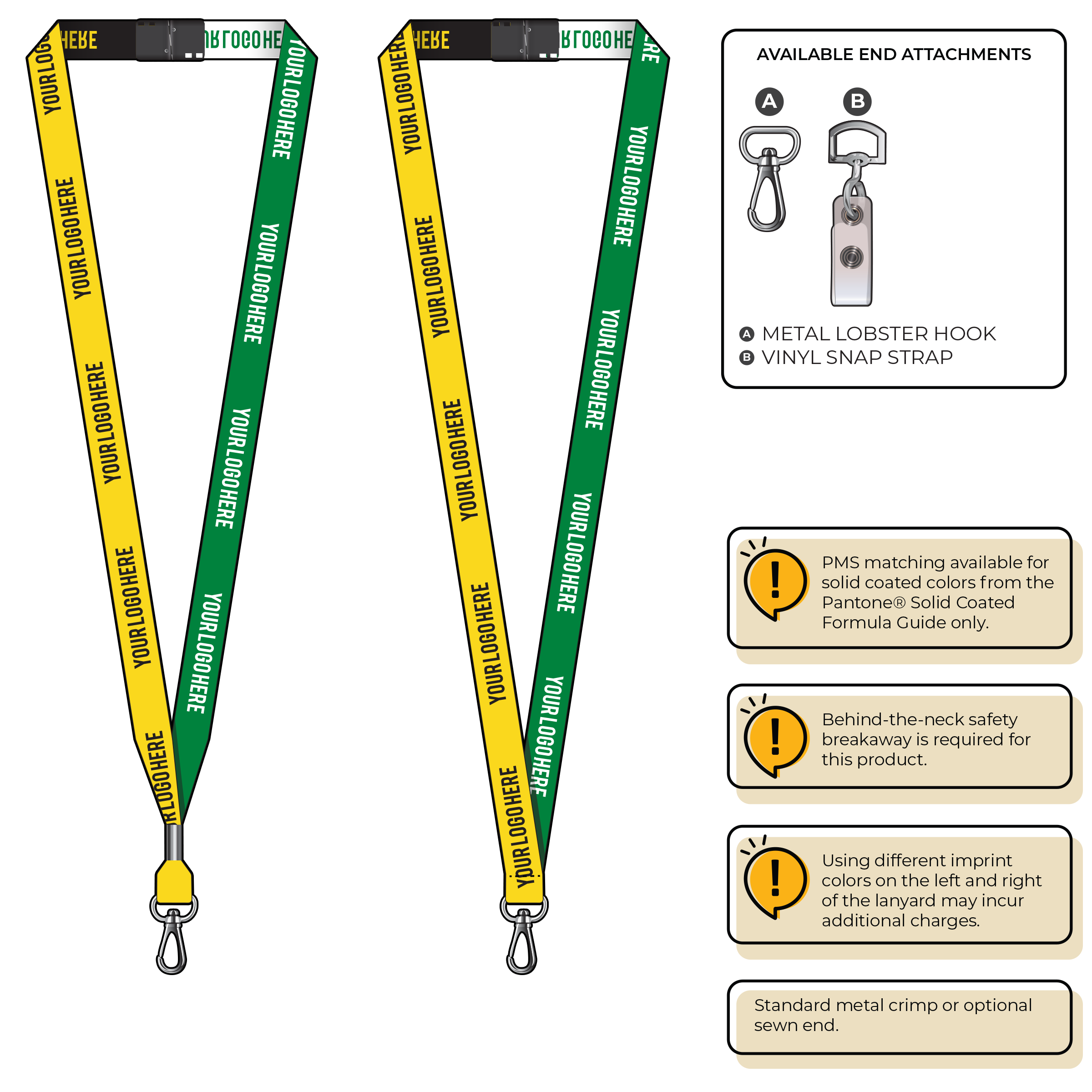 BH0044 | 5/8" Two Tone Woven Lanyards :: NON-STANDARD END ATTACHMENTS